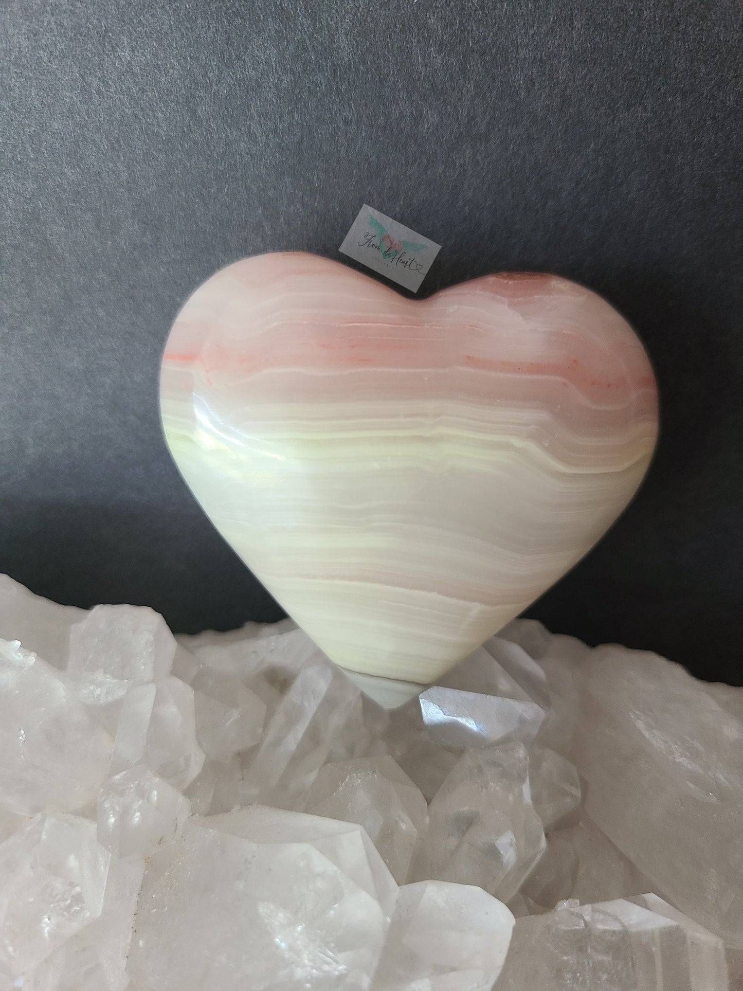Strawberry Lime Calcite Heart (A)