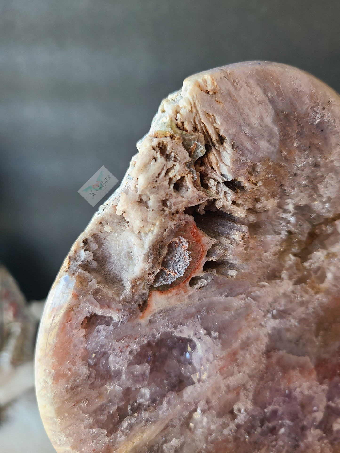 Druzy Pink Amethyst Slab on Stand
