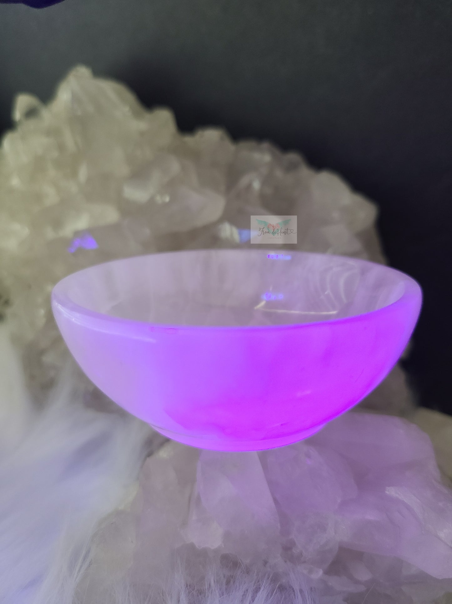 Pink Calcite Bowl (UV Reactive) (A)