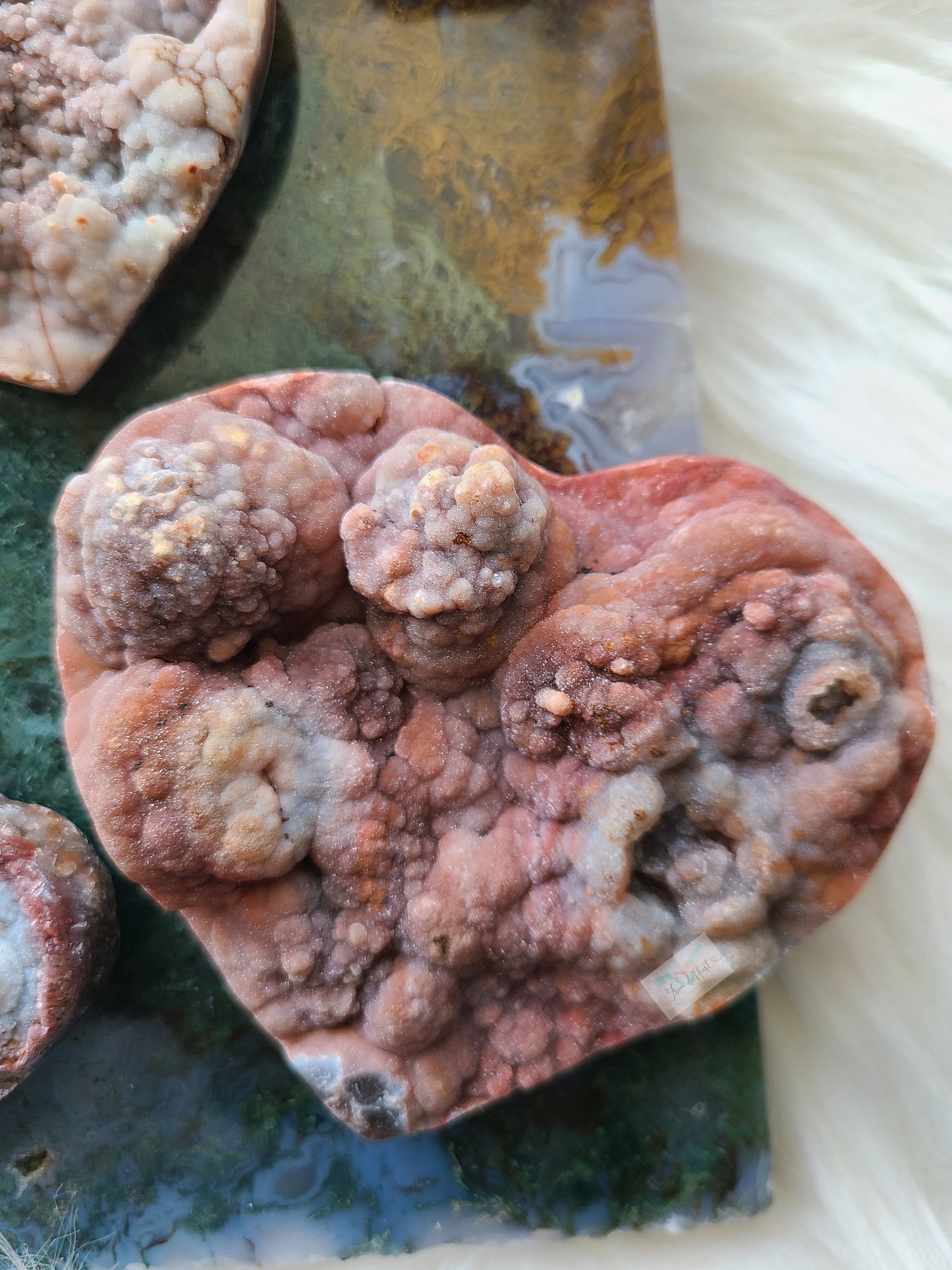 Red Druzy Chalcedony Heart