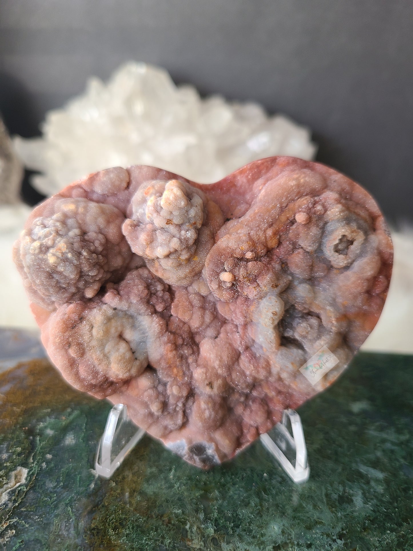 Red Druzy Chalcedony Heart