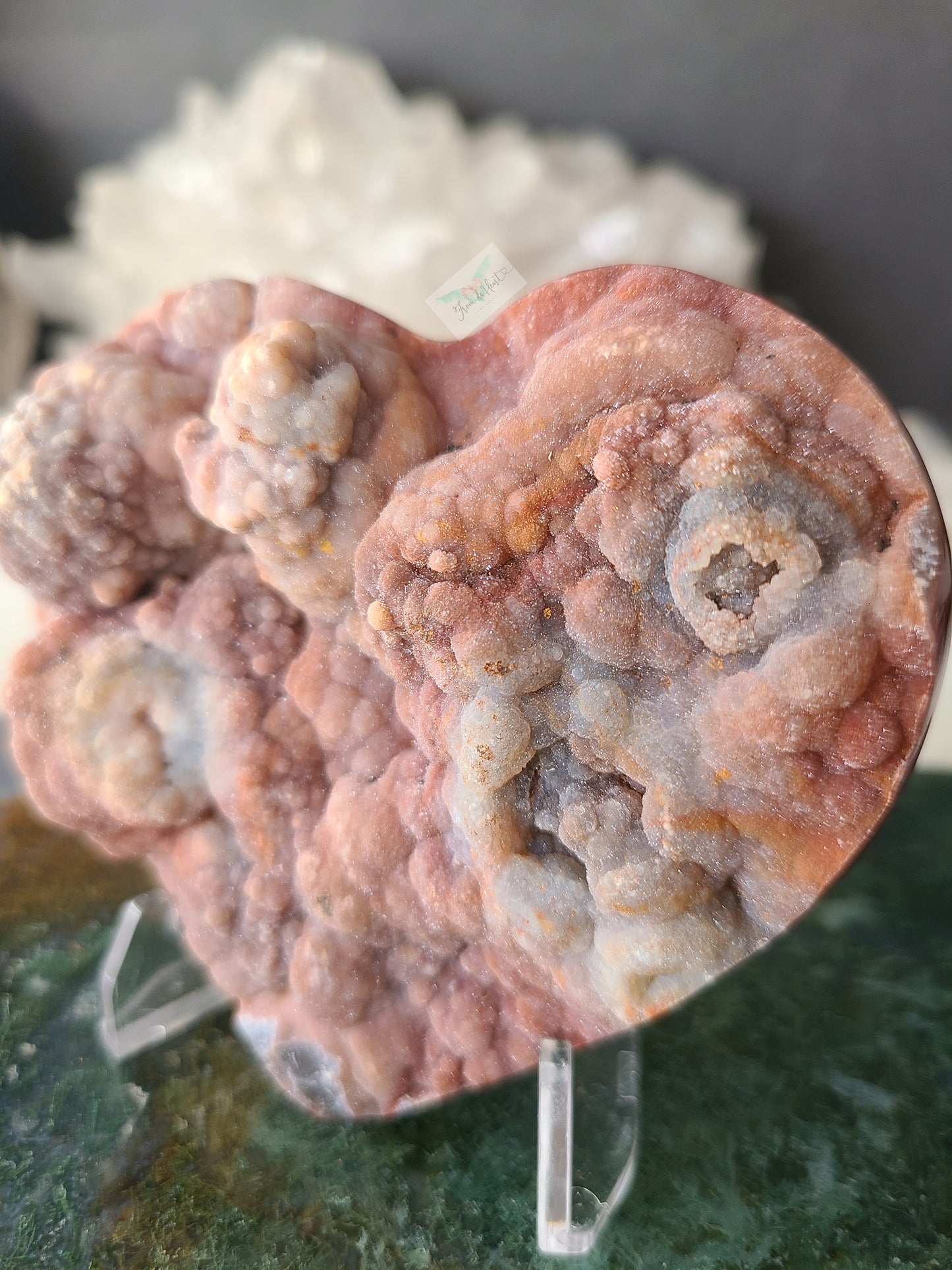Red Druzy Chalcedony Heart