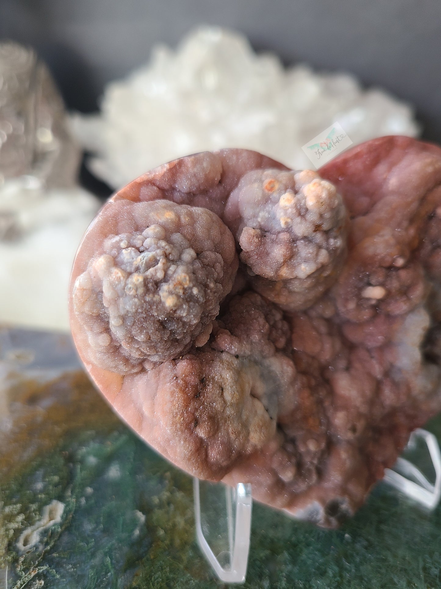 Red Druzy Chalcedony Heart