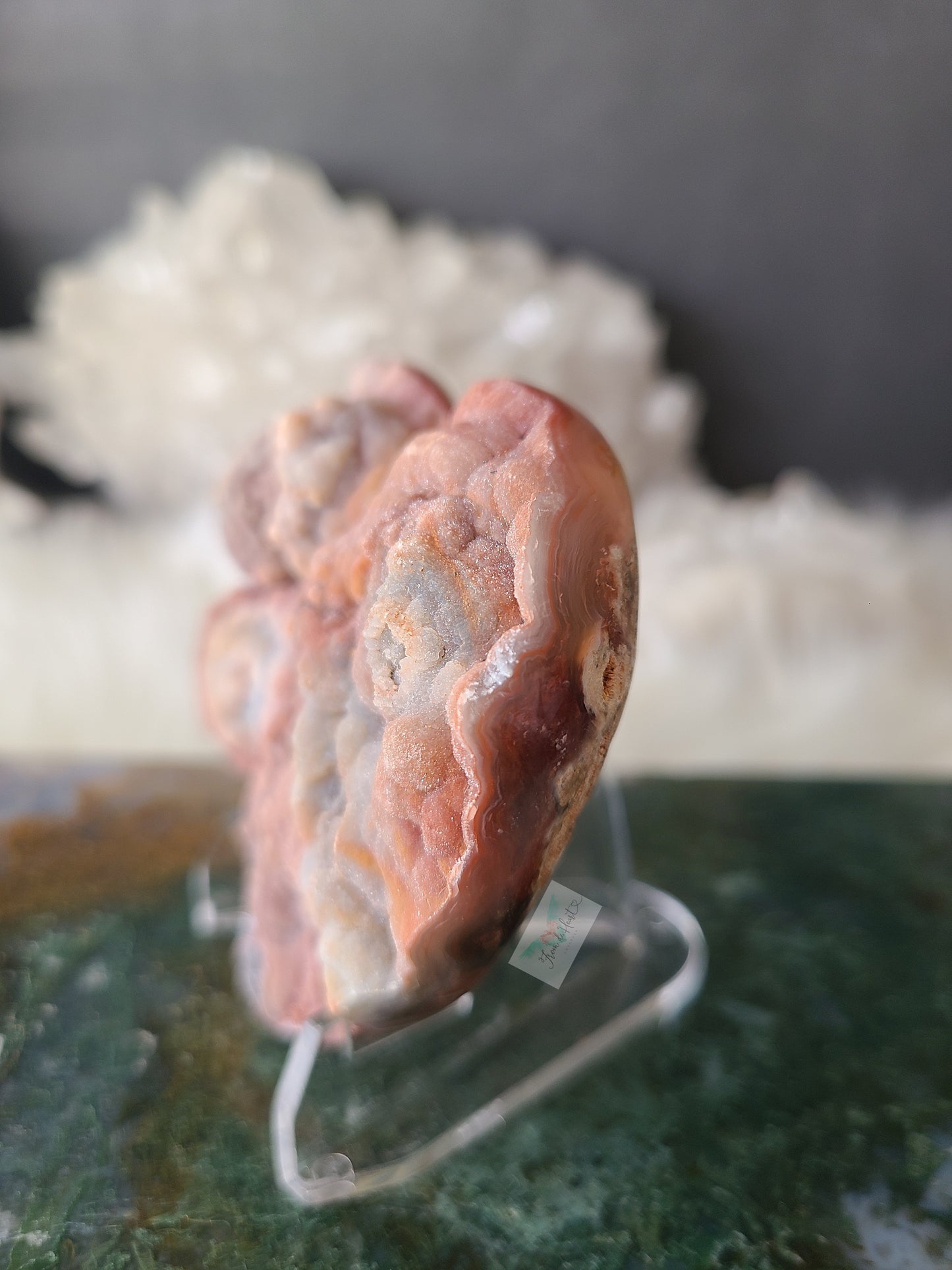 Red Druzy Chalcedony Heart