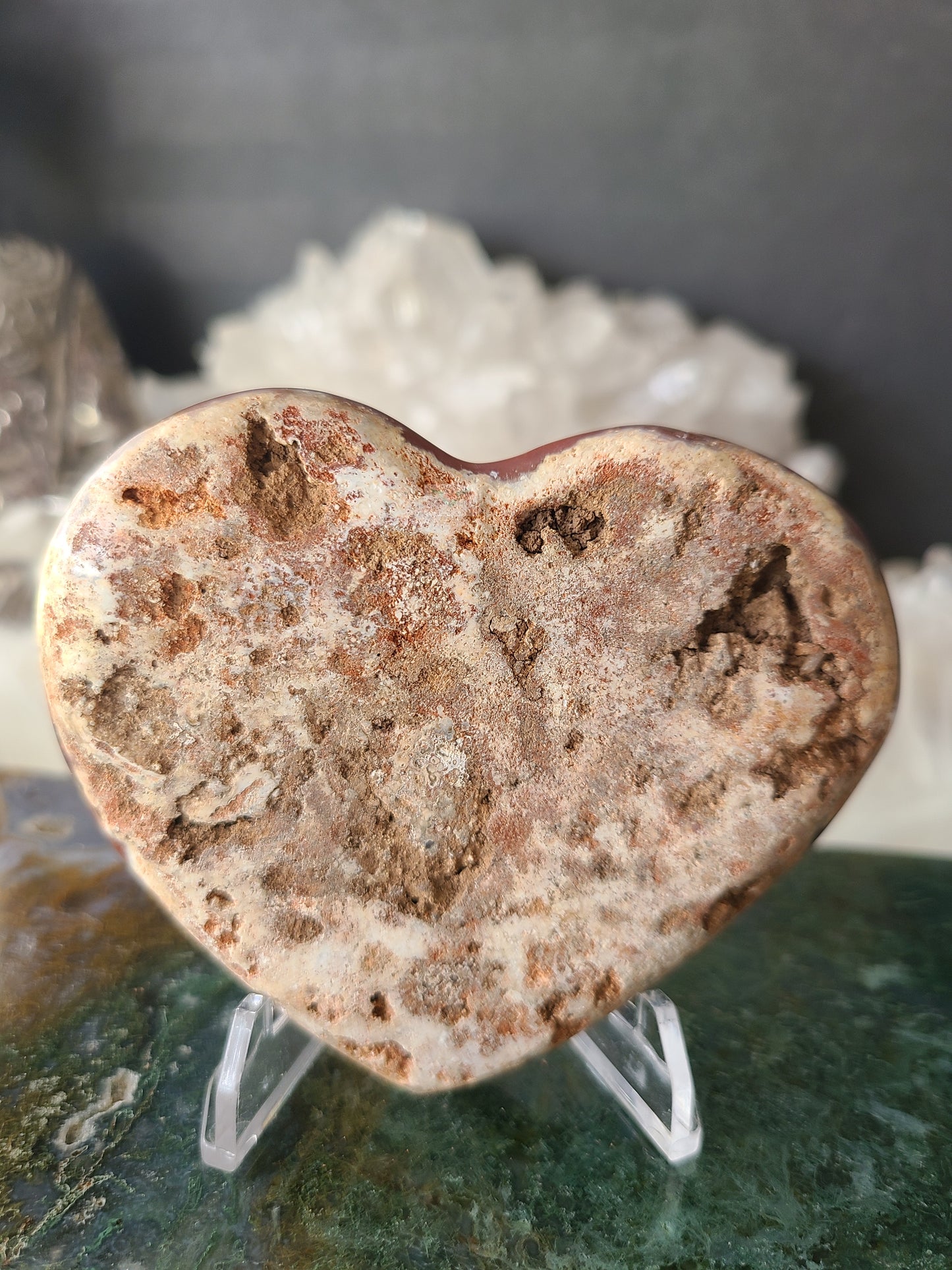Red Druzy Chalcedony Heart