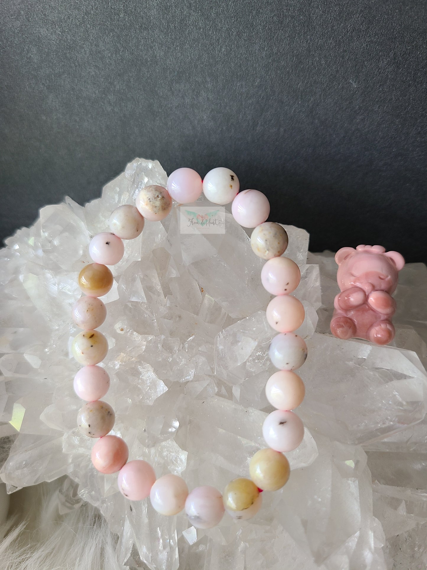 Pink Opal Bracelet and Carving Pair (A)