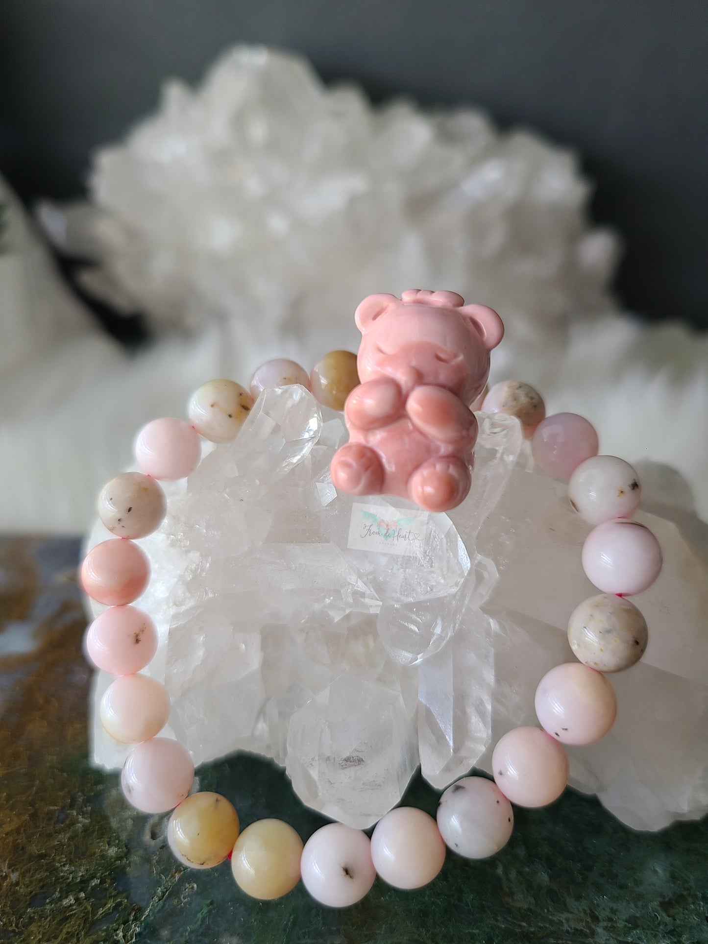 Pink Opal Bracelet and Carving Pair (A)