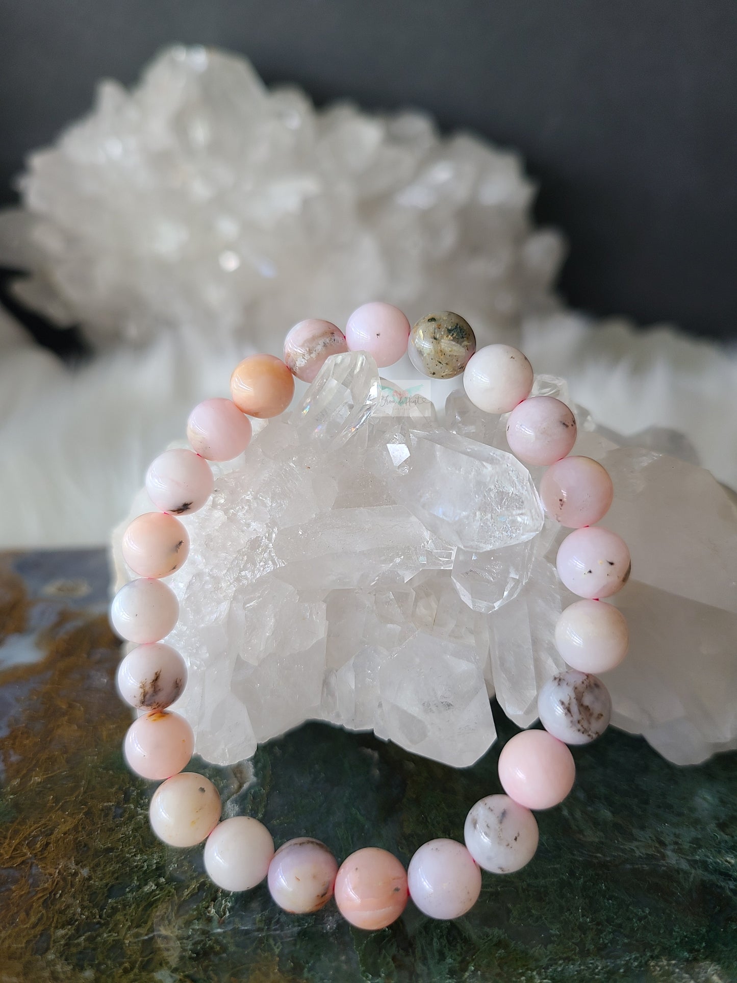 Pink Opal Bracelet and Carving Pair (B)