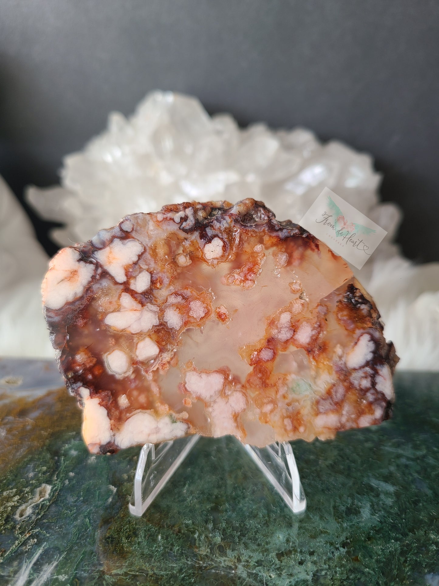 Carnelian Green Flower Agate Slab (D)
