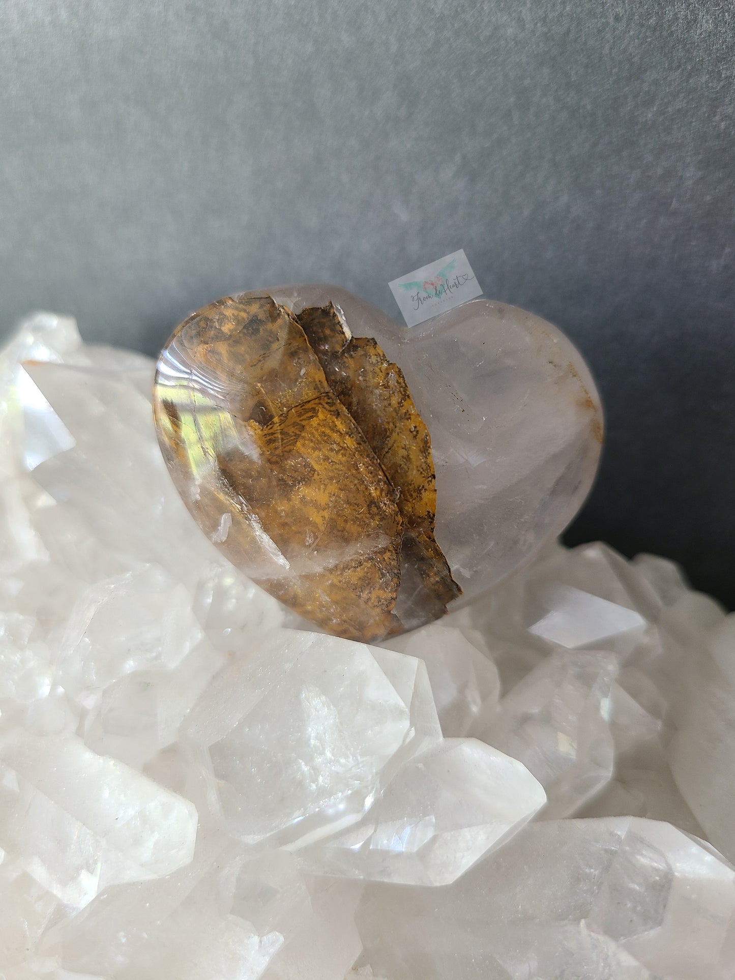 Dendritic Clear Quartz Heart