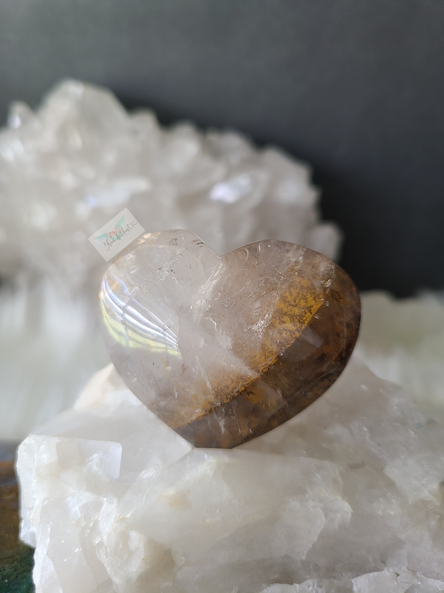 Dendritic Clear Quartz Heart