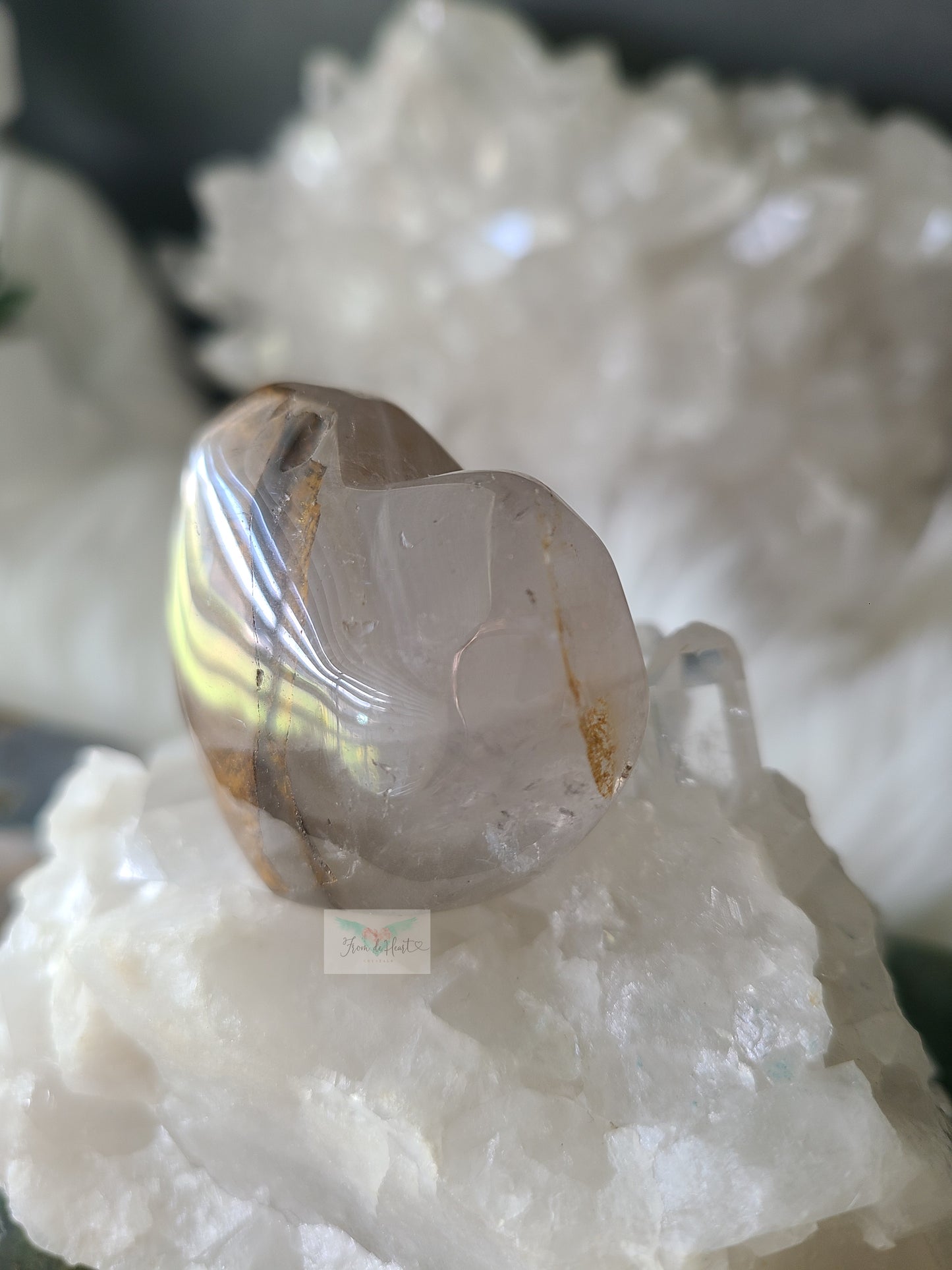 Dendritic Clear Quartz Heart