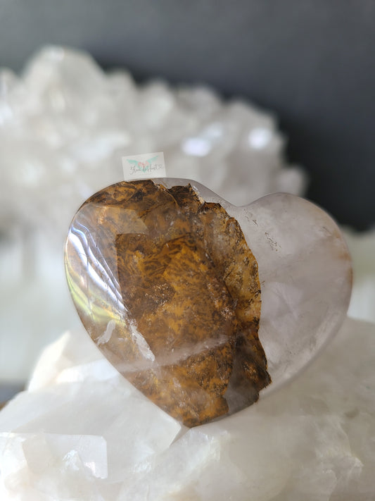 Dendritic Clear Quartz Heart
