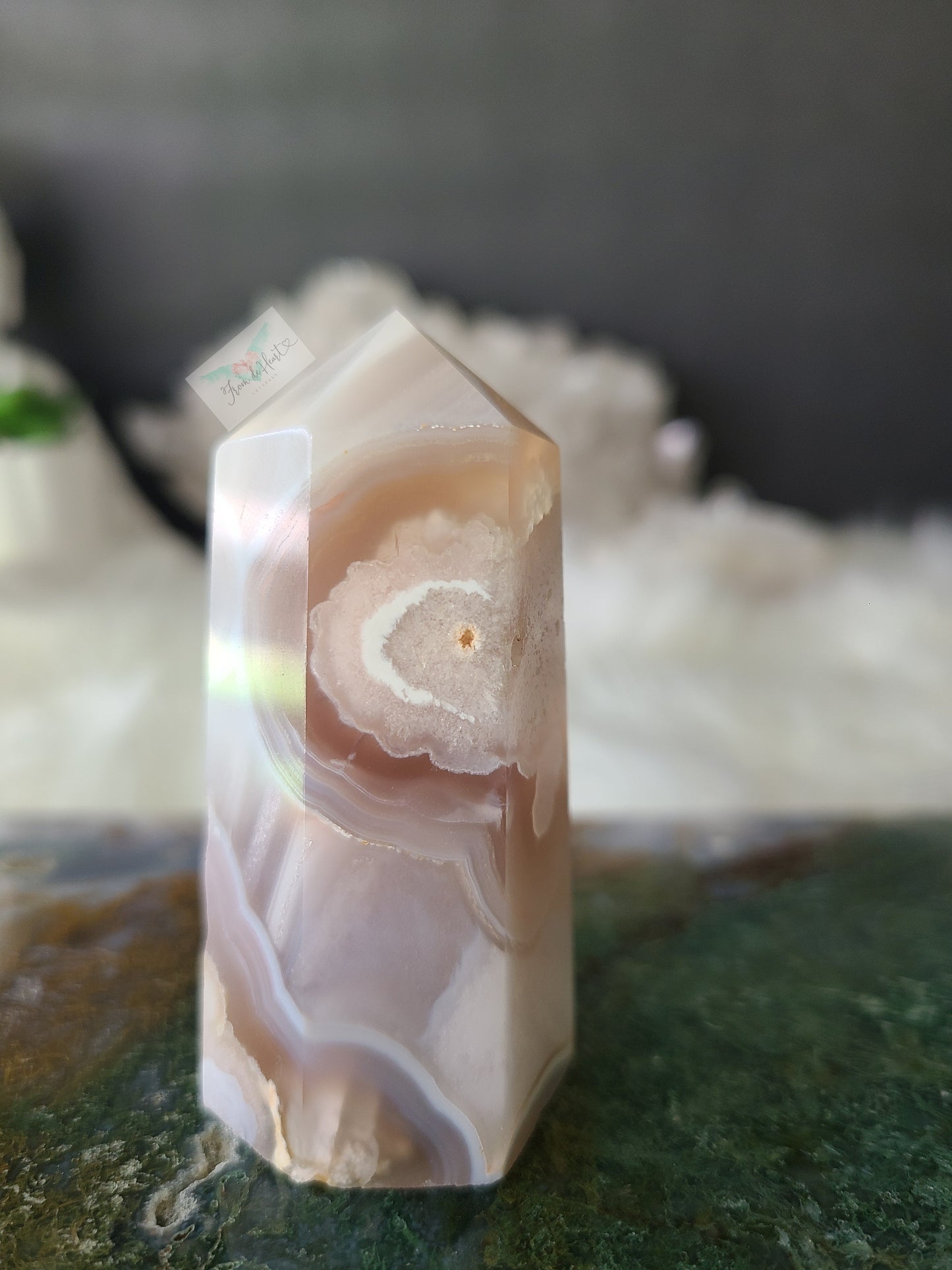 Banded Flower Agate Tower (Small)