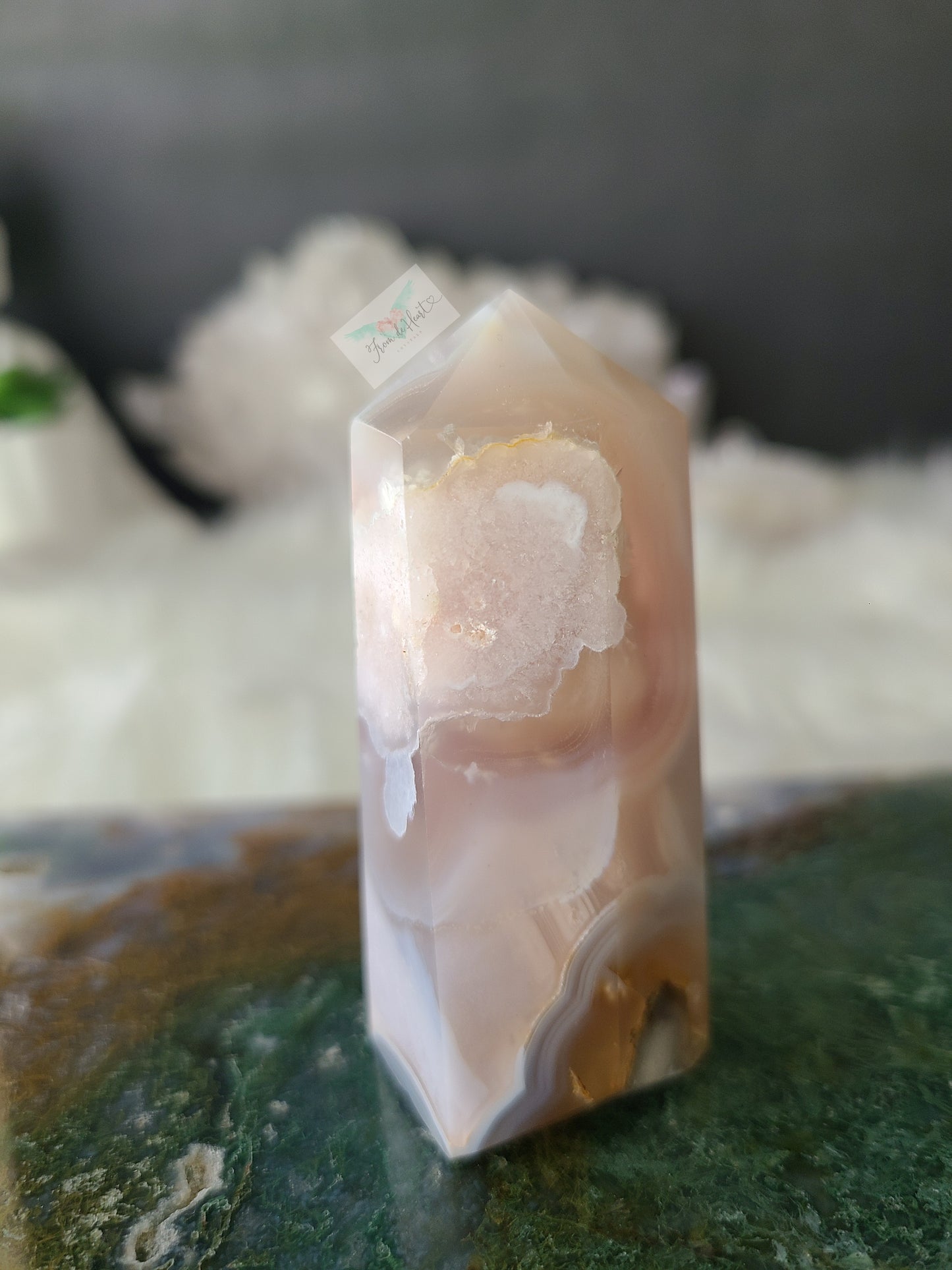 Banded Flower Agate Tower (Small)