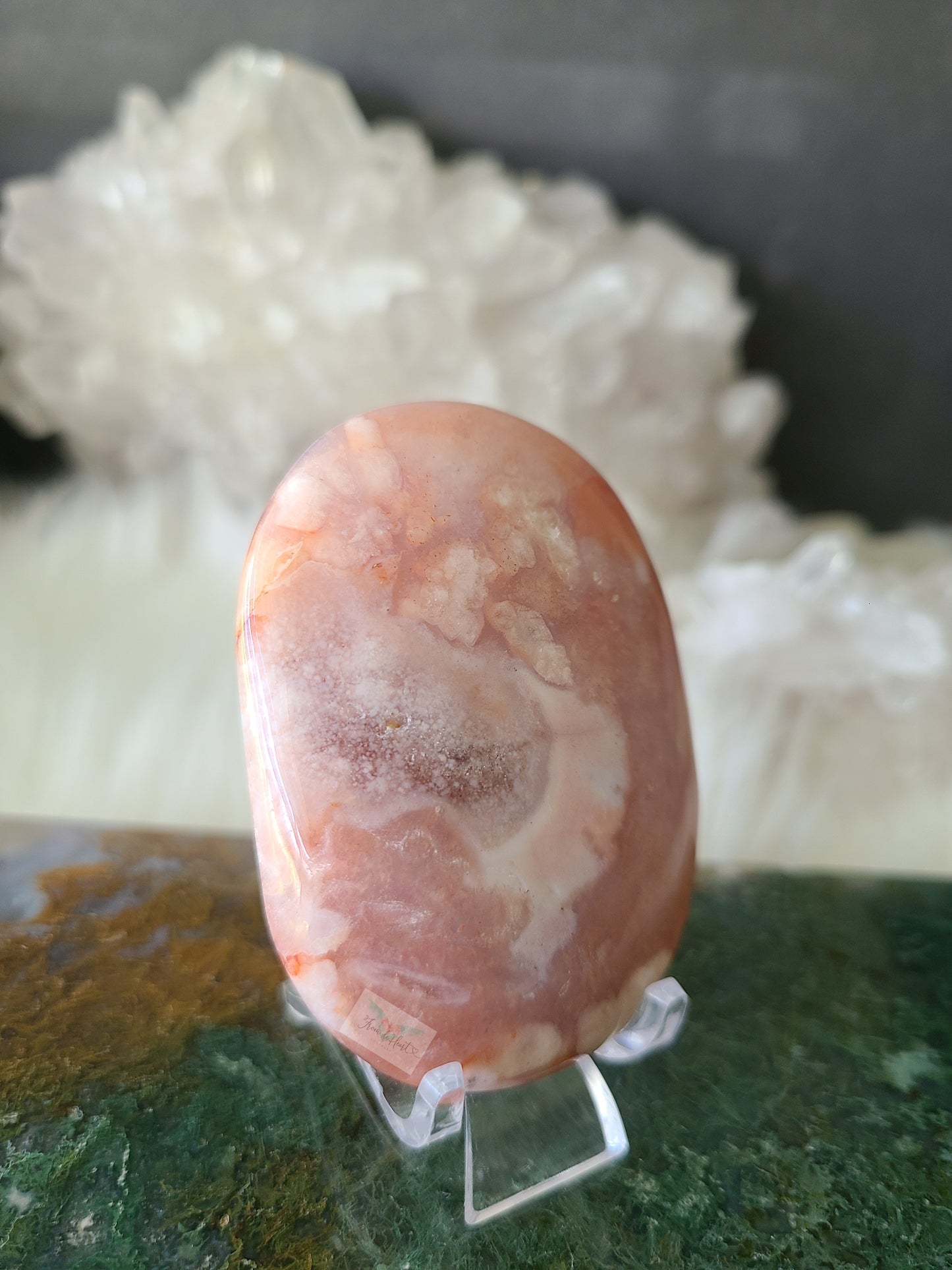 Carnelian Flower Agate Palmstone (B)