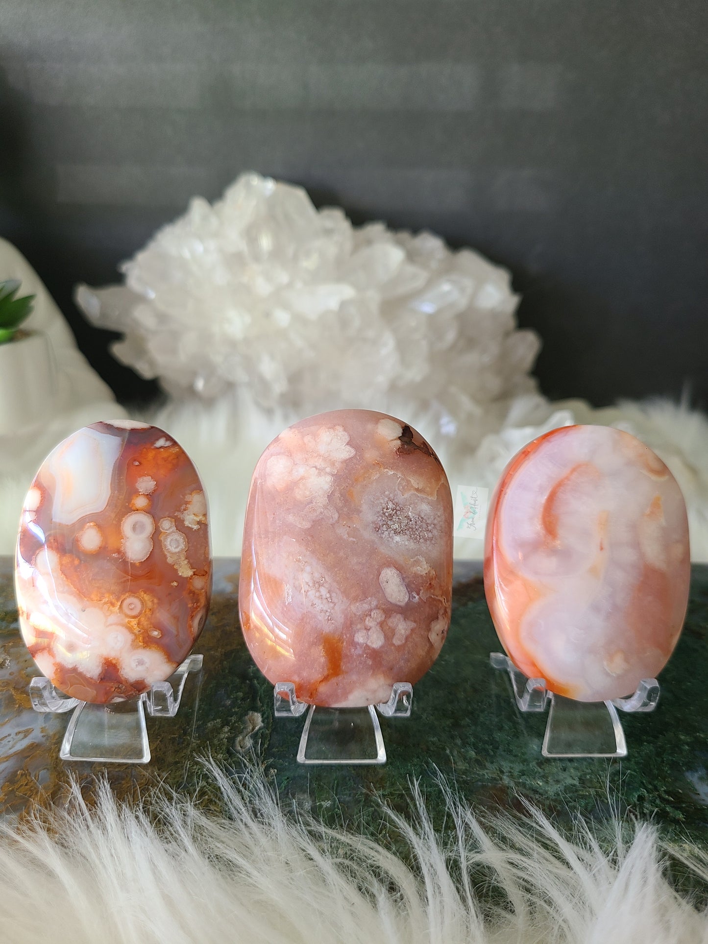 Carnelian Flower Agate Palmstone (C)