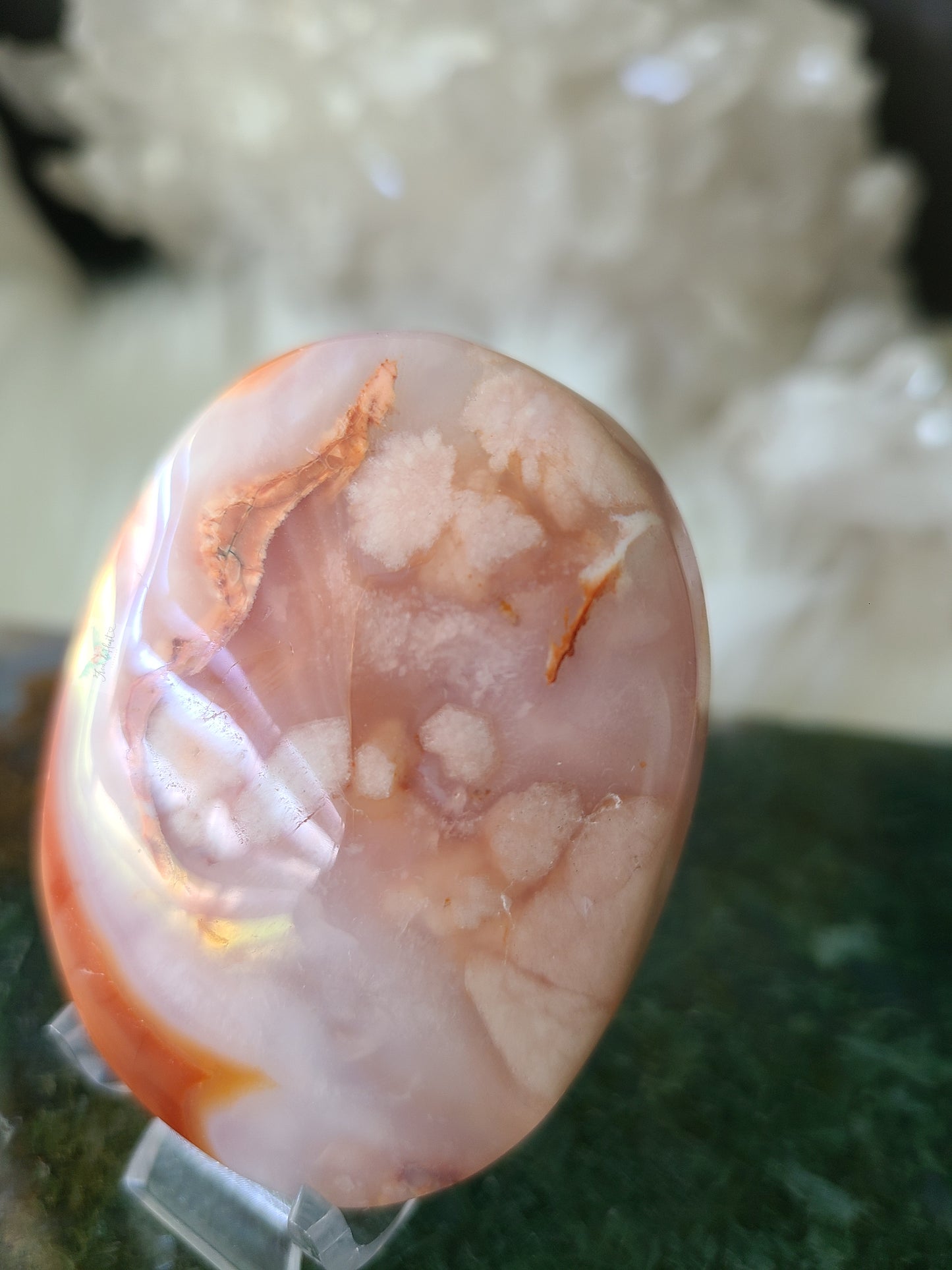 Carnelian Flower Agate Palmstone (C)