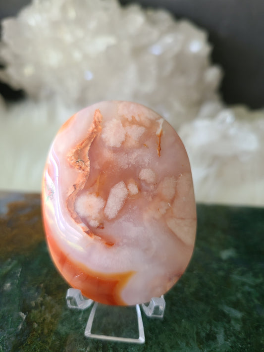 Carnelian Flower Agate Palmstone (C)