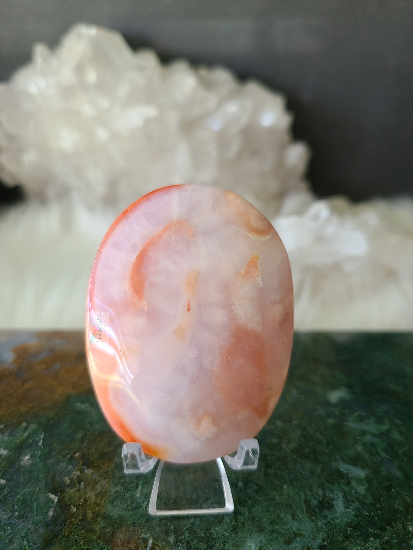 Carnelian Flower Agate Palmstone (C)