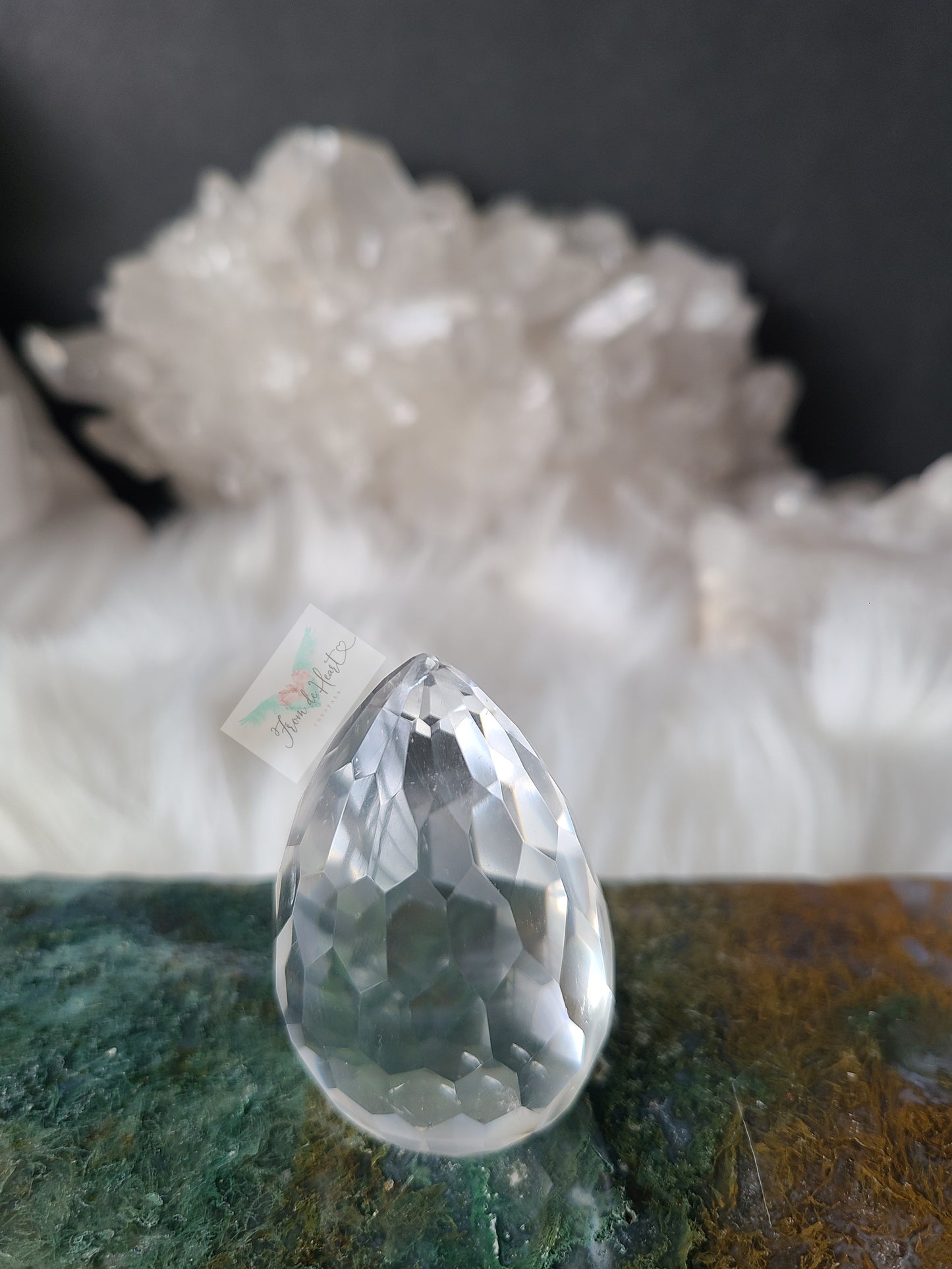 Faceted Clear Quartz Egg