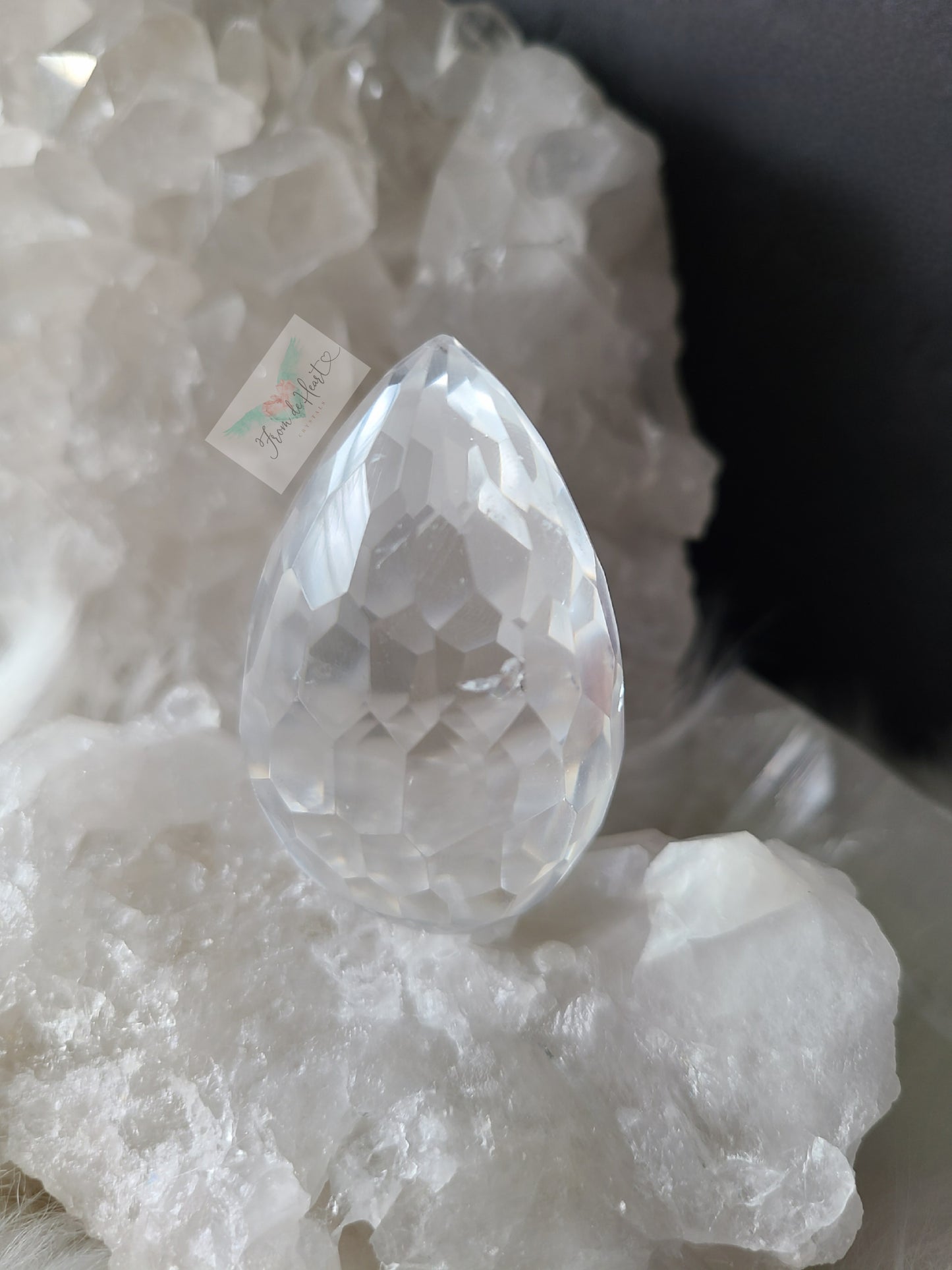 Faceted Clear Quartz Egg