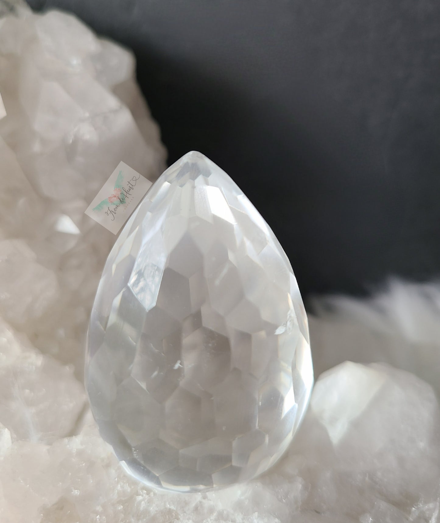 Faceted Clear Quartz Egg