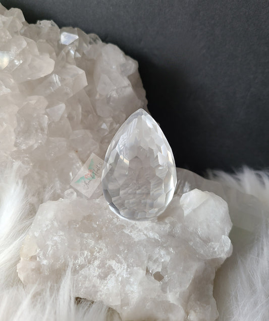 Faceted Clear Quartz Egg