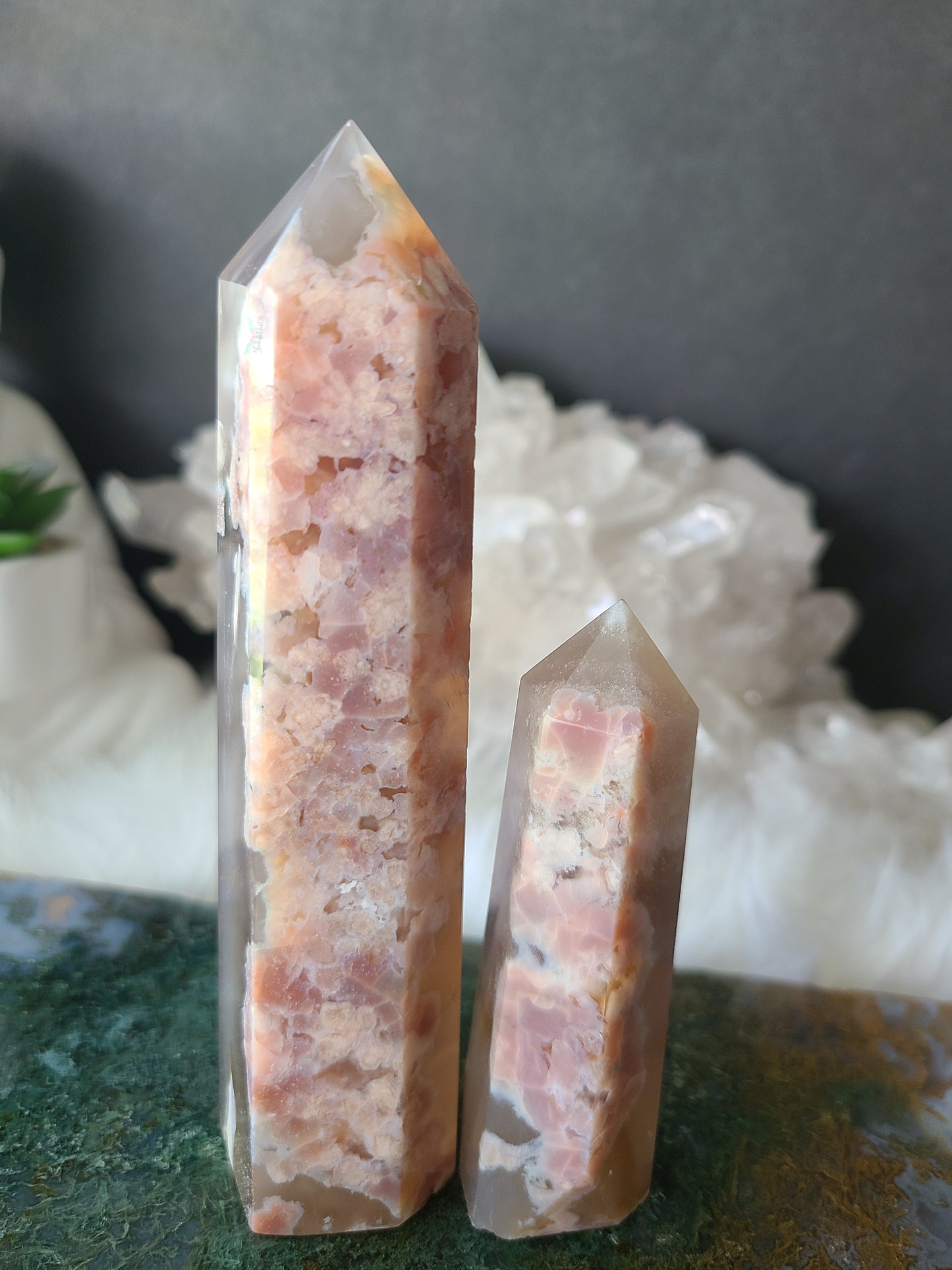 Pink Flower Agate Tower (RARE FIND)
