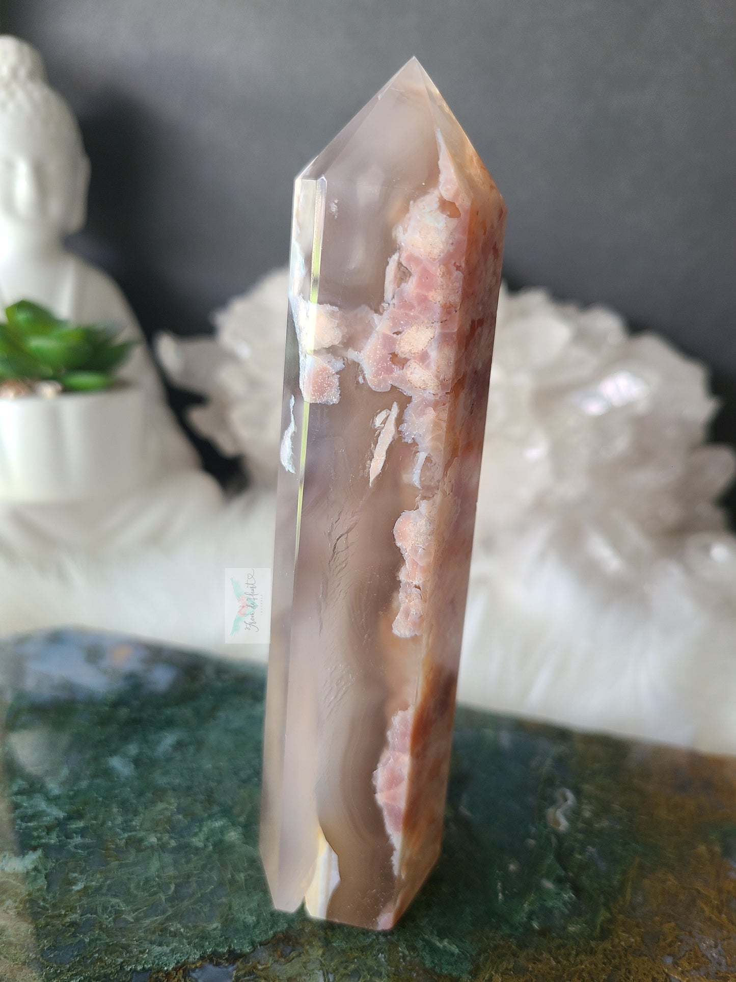 Pink Flower Agate Tower (RARE FIND)