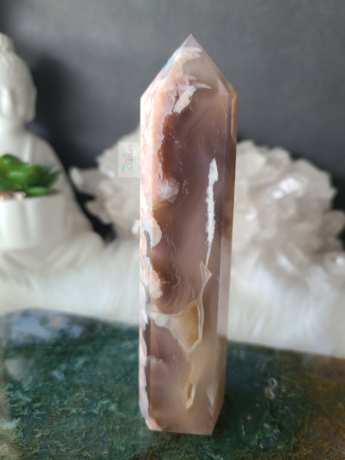 Pink Flower Agate Tower (RARE FIND)