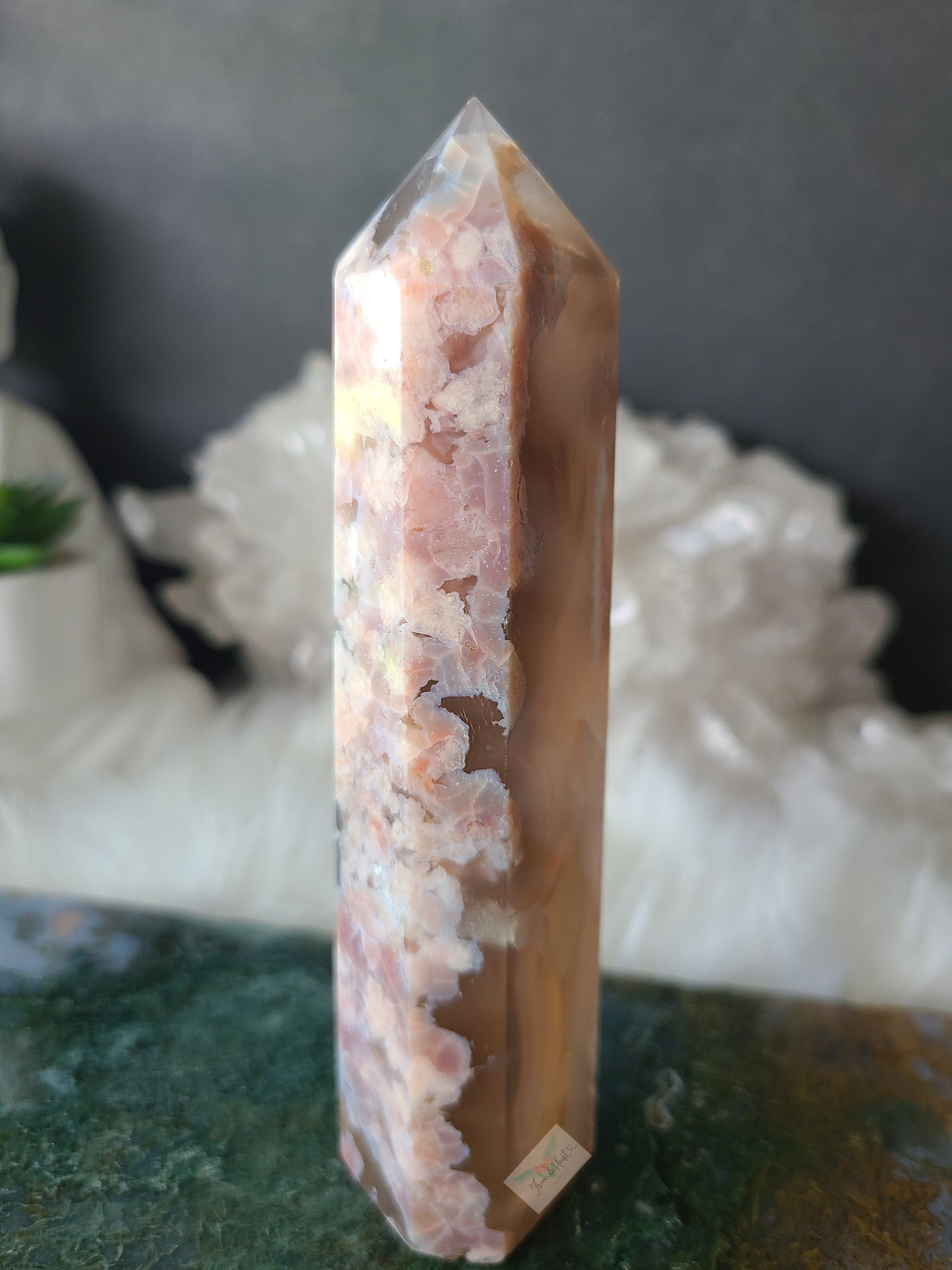 Pink Flower Agate Tower (RARE FIND)