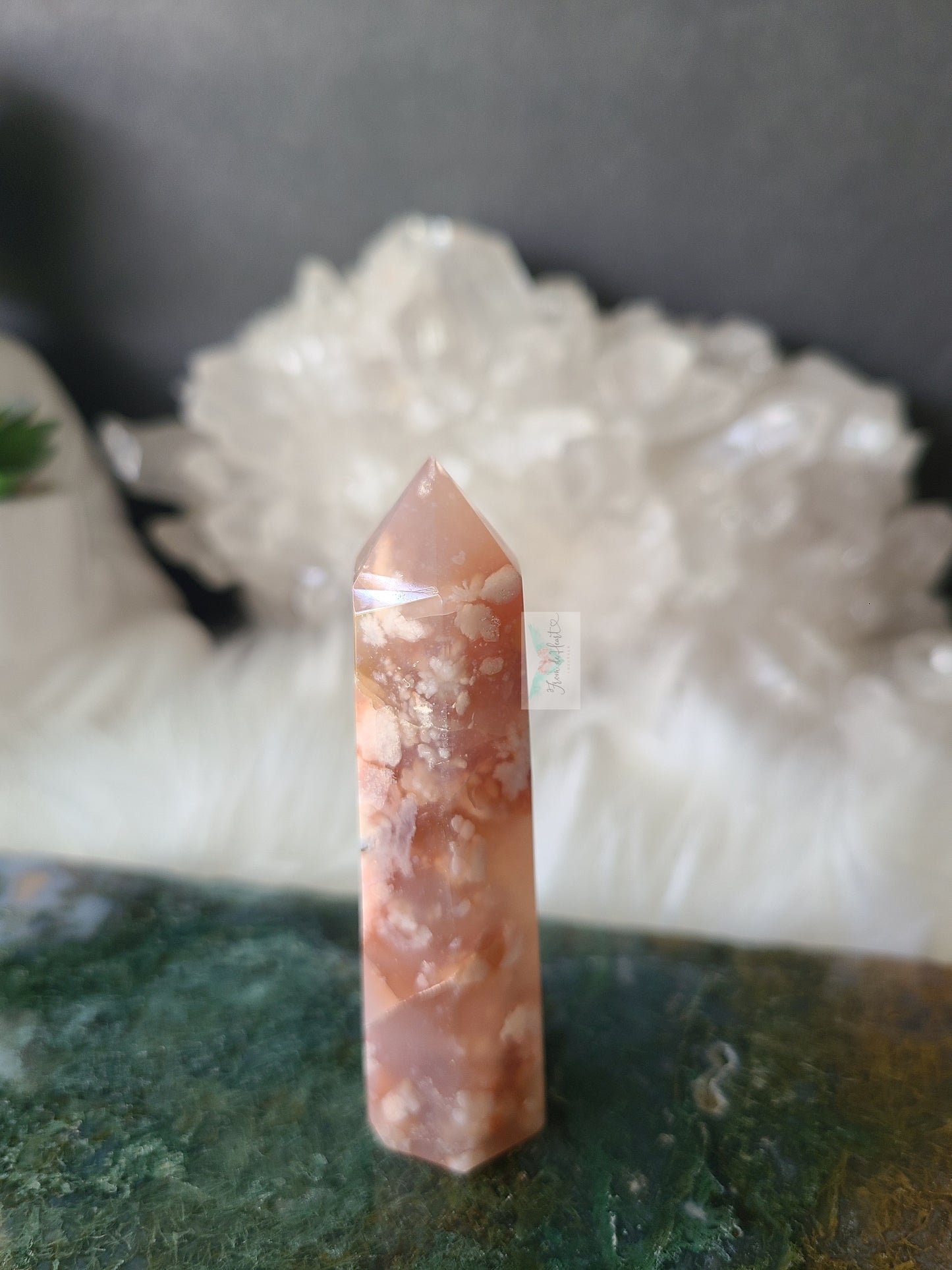 Pink Flower Agate Tower (RARE FIND)
