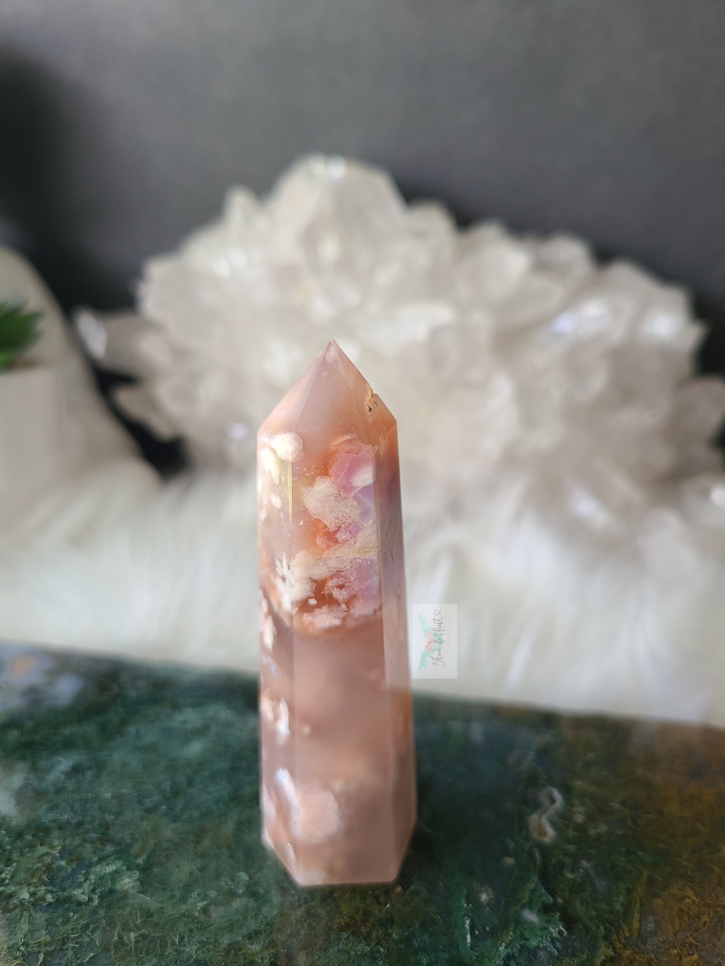 Pink Flower Agate Tower (RARE FIND)