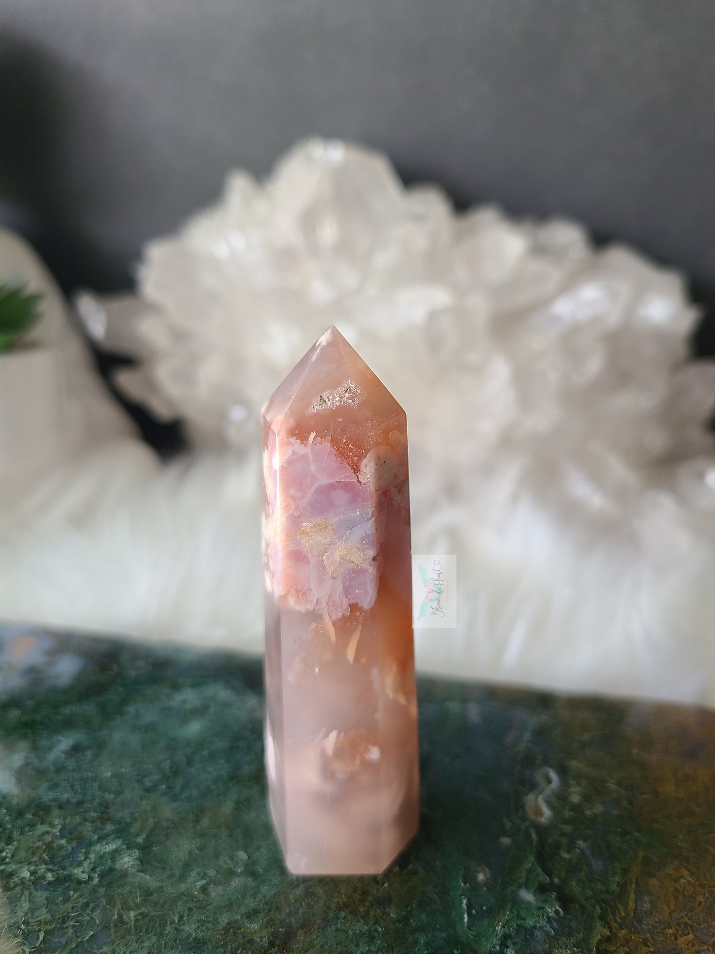 Pink Flower Agate Tower (RARE FIND)