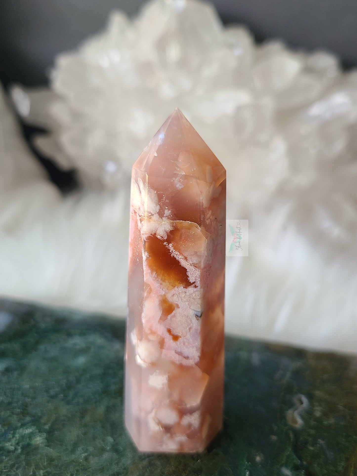 Pink Flower Agate Tower (RARE FIND)