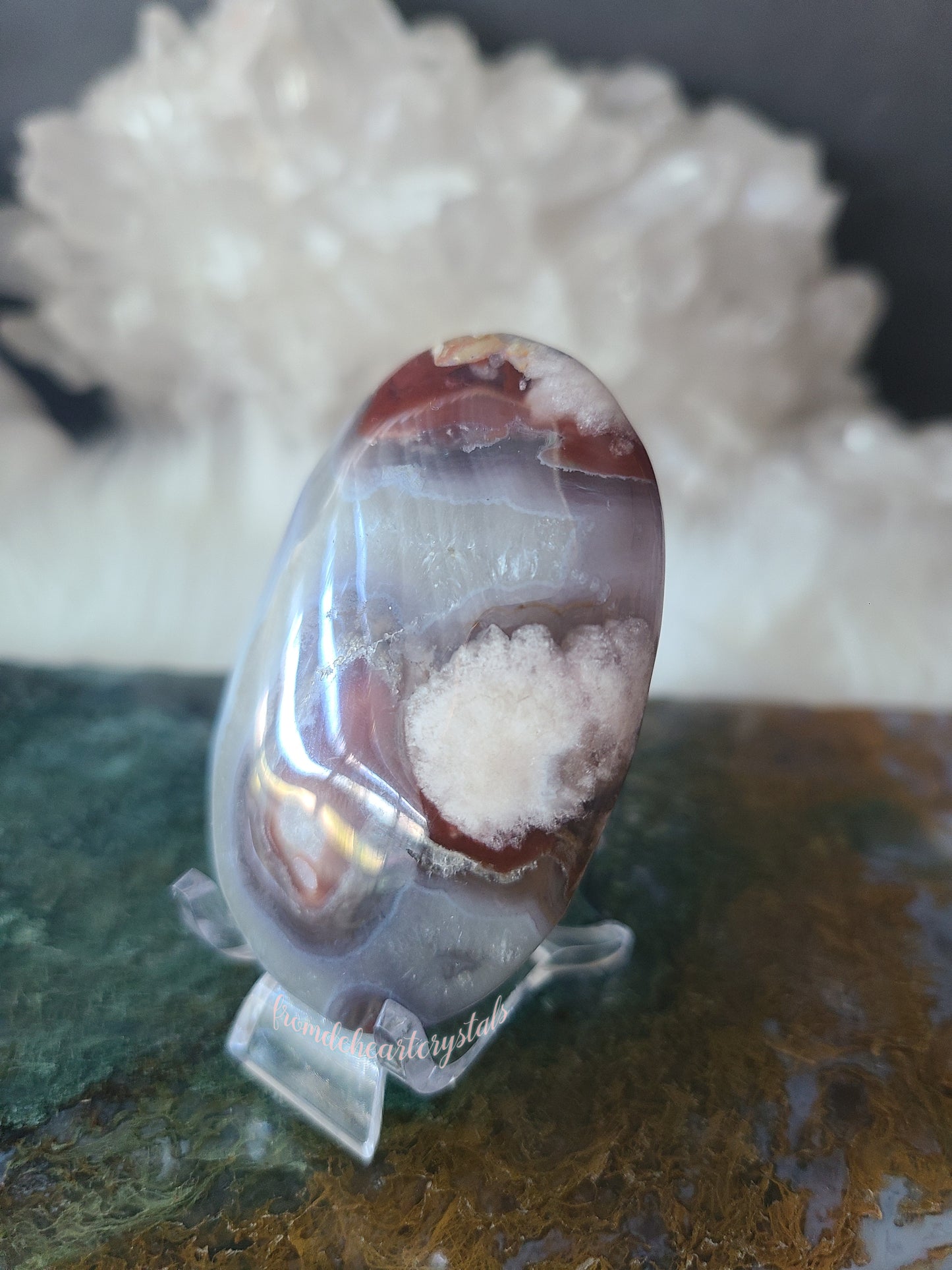 Quartz Flower Agate Palmstone (D)