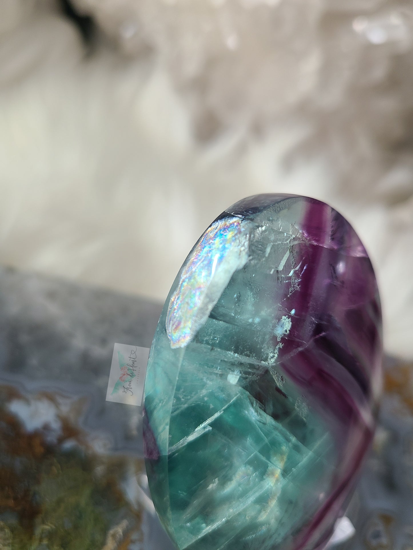 Rainbow Fluorite Palm stone
