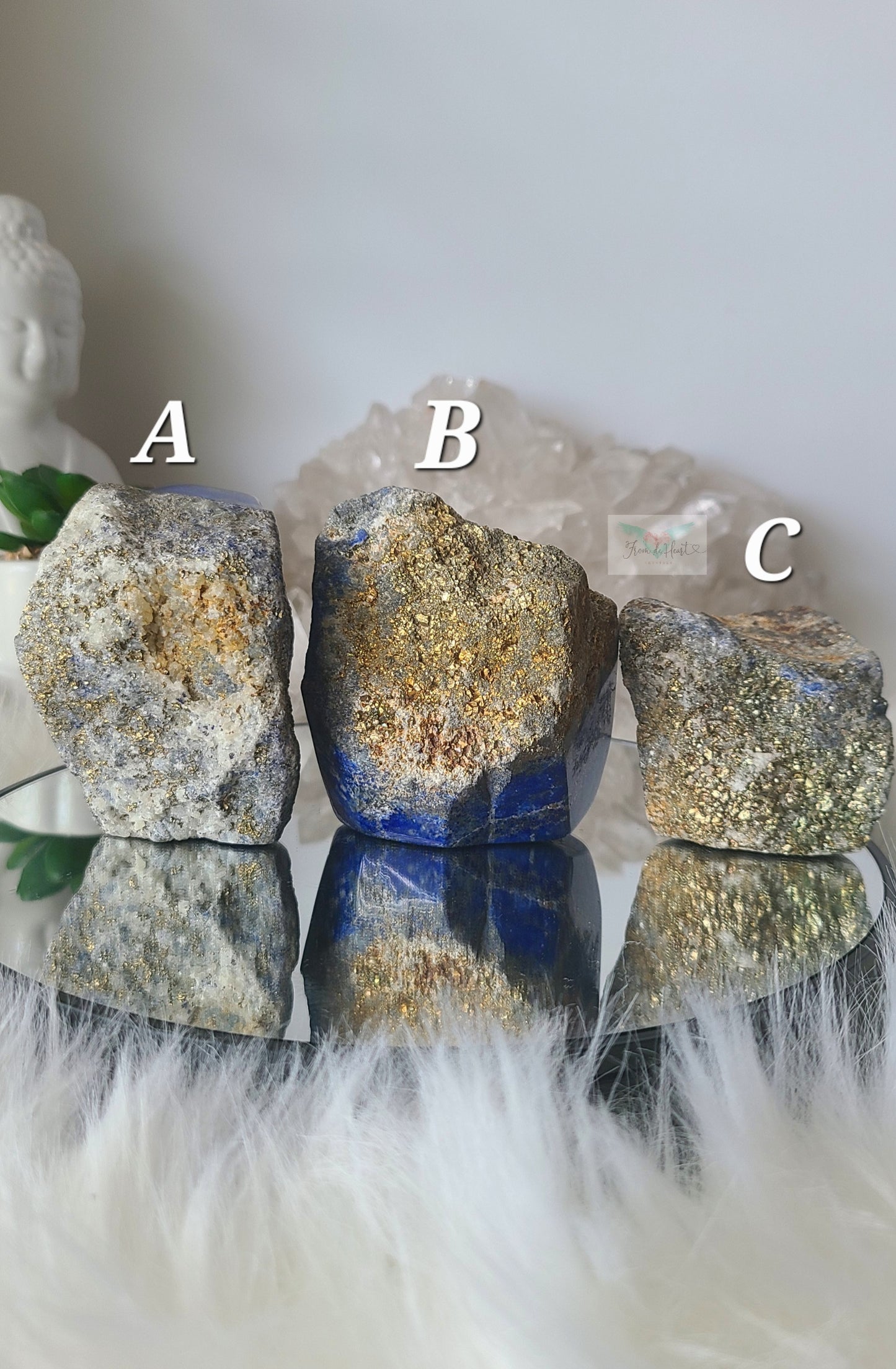 Half Polished Lapis Lazuli Pyrite Freeform (C)