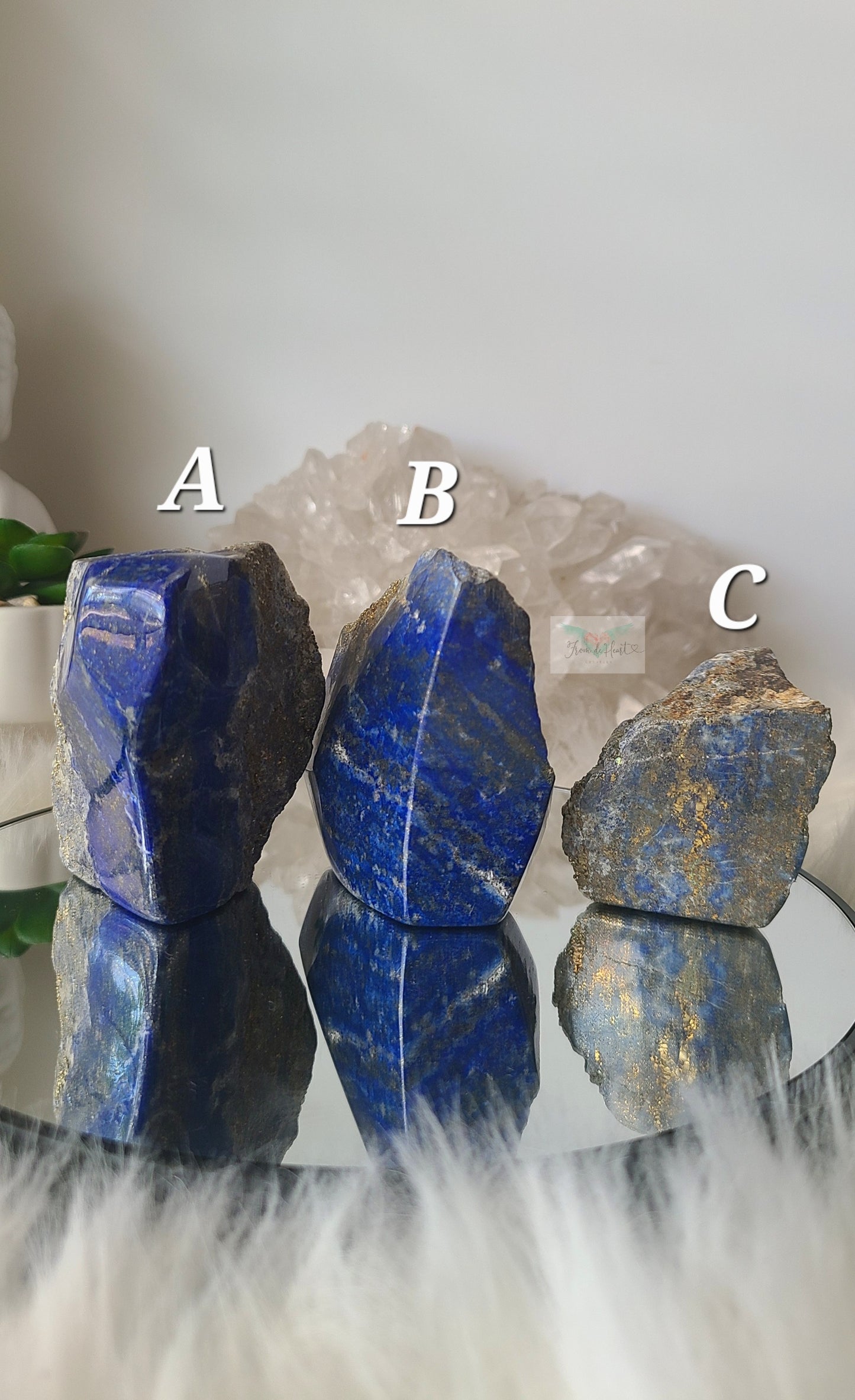 Half Polished Lapis Lazuli Pyrite Freeform (C)