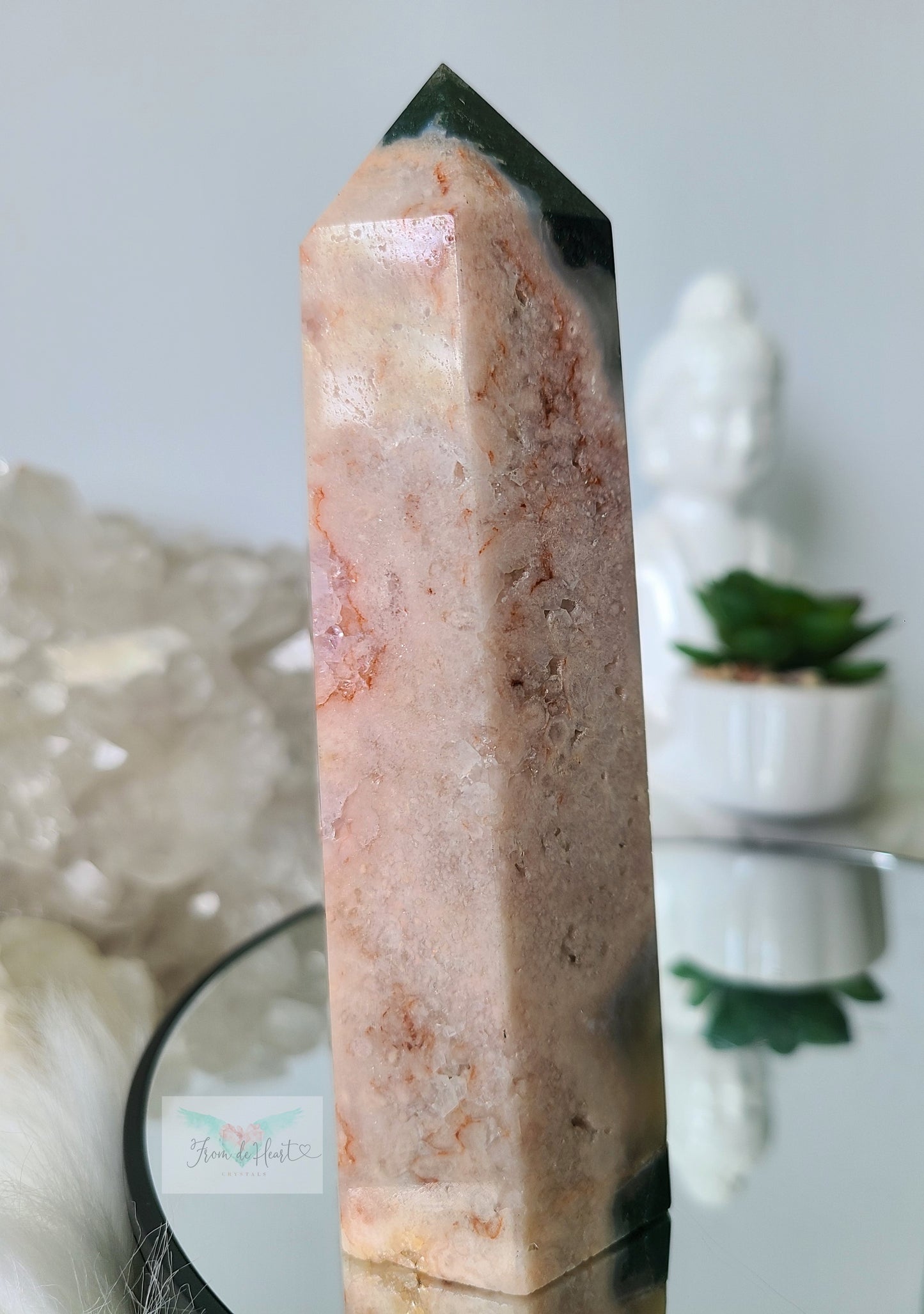 Pink Amethyst Tower with Jasper (Sale)