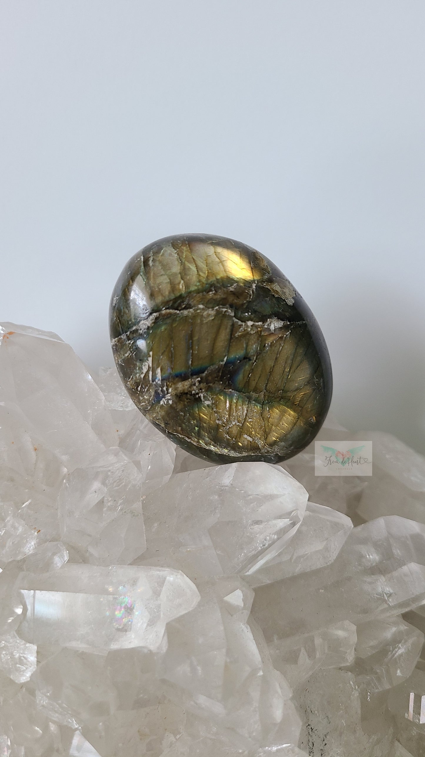 Yellow Labradorite Palmstone (SALE)