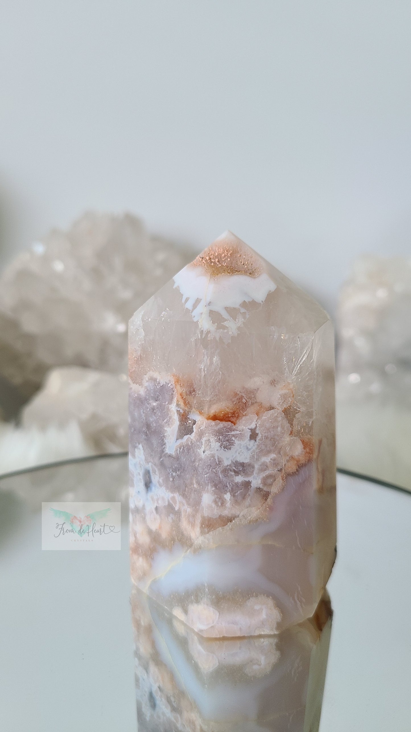Purple Angel Flower Agate Tower
