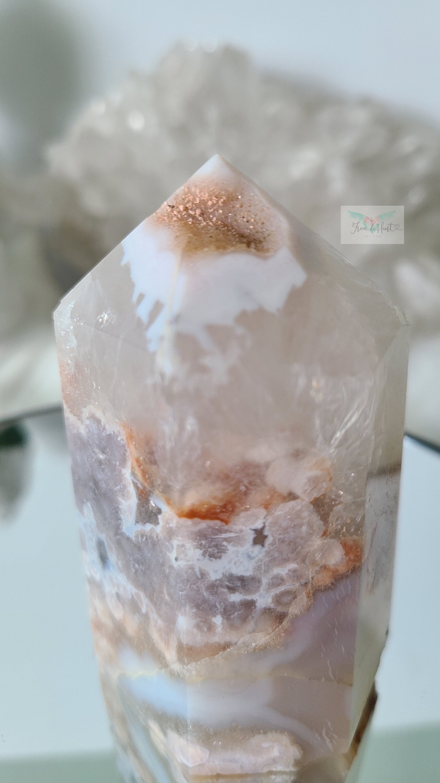 Purple Angel Flower Agate Tower