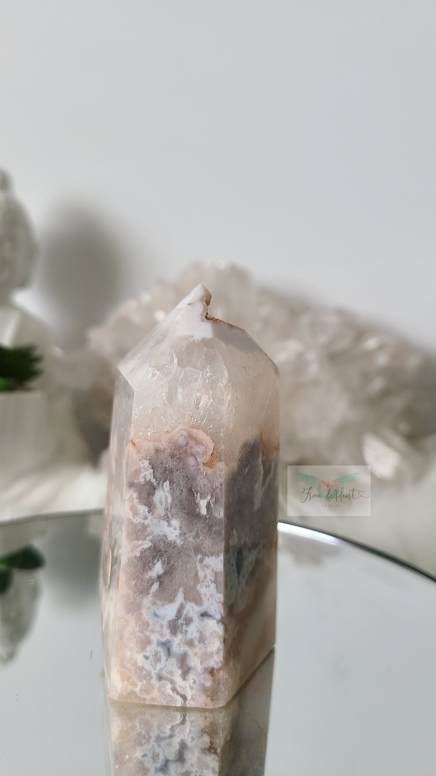 Purple Angel Flower Agate Tower