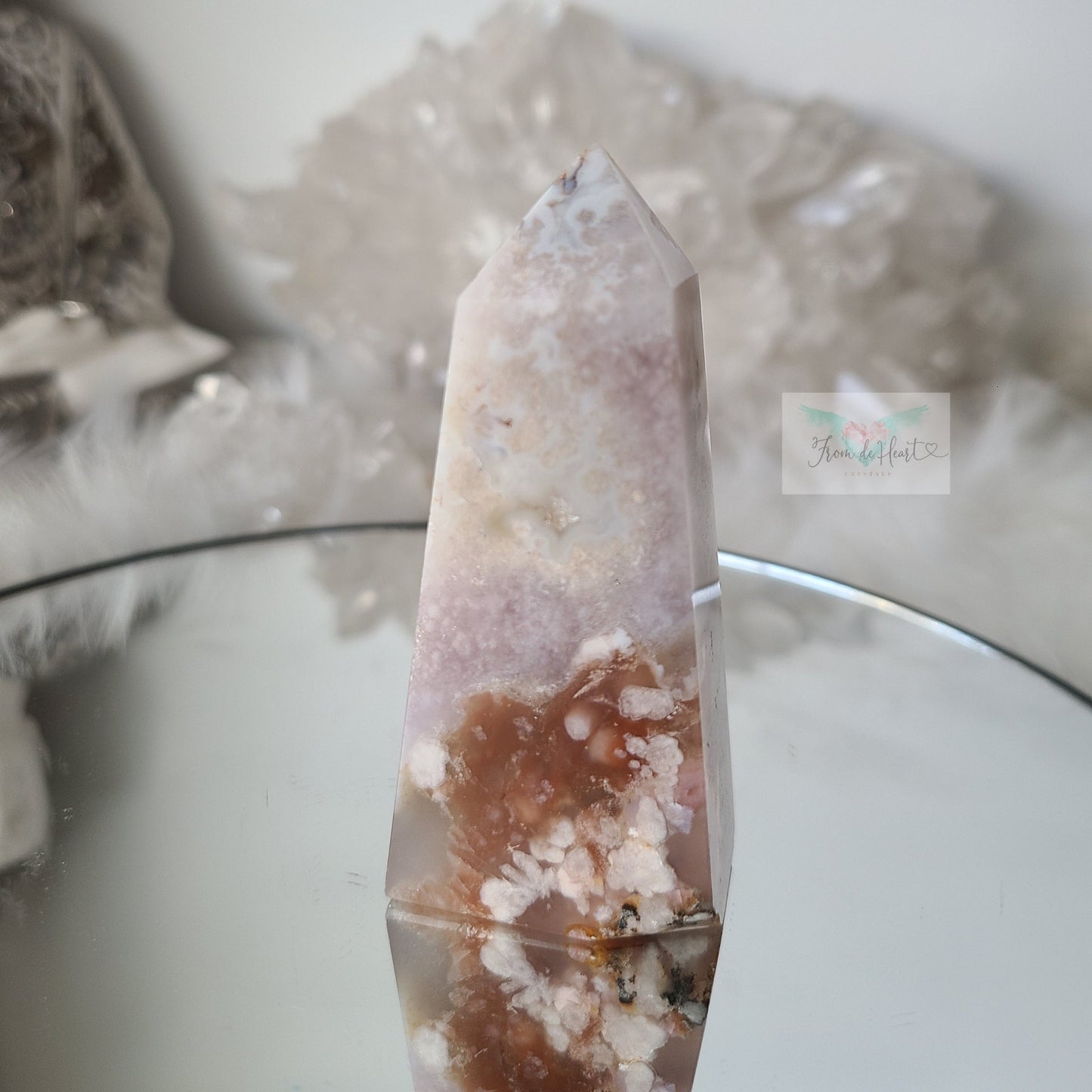 Pink Amethyst Flower Agate Tower (Small)