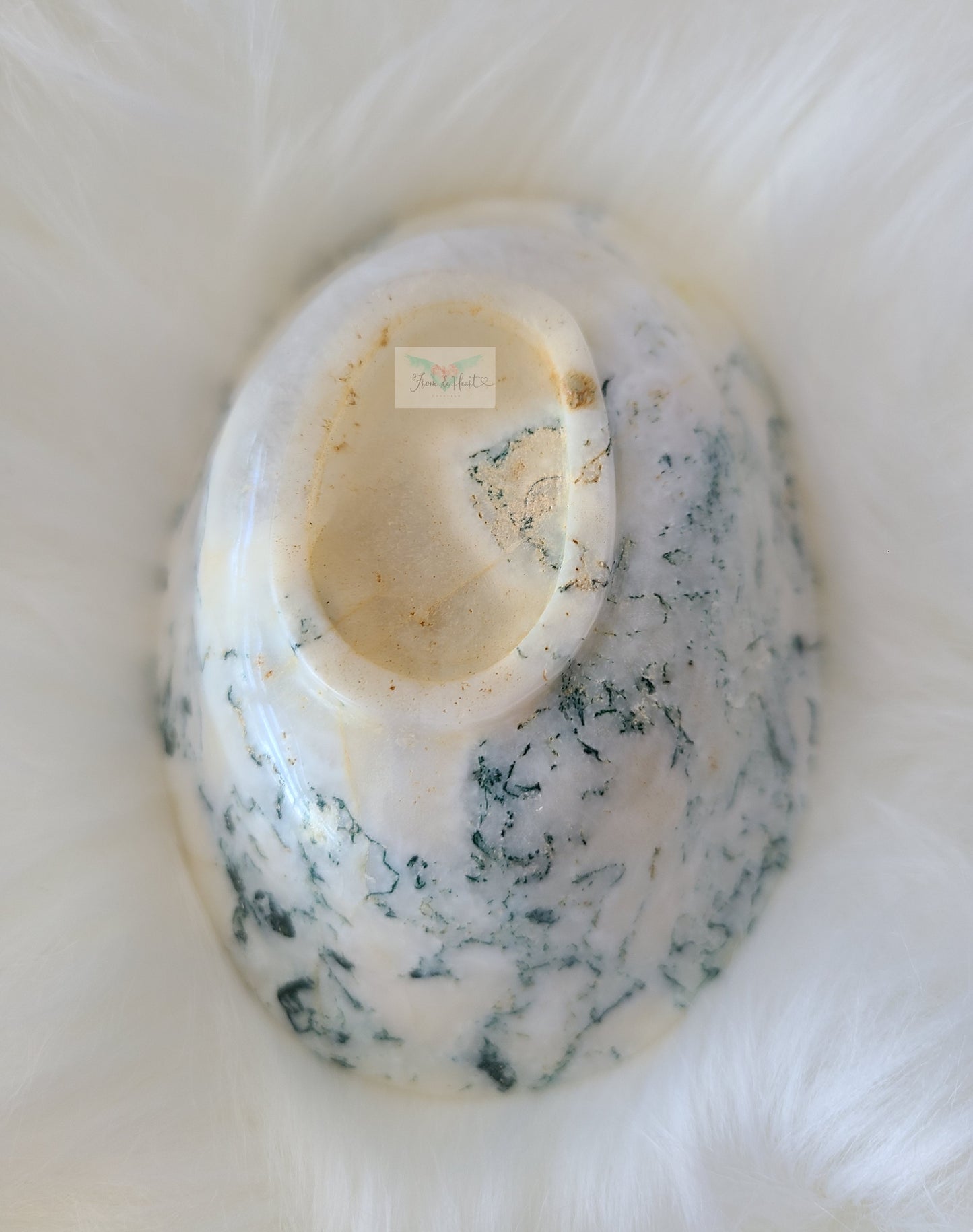 White Moss Agate Bowl