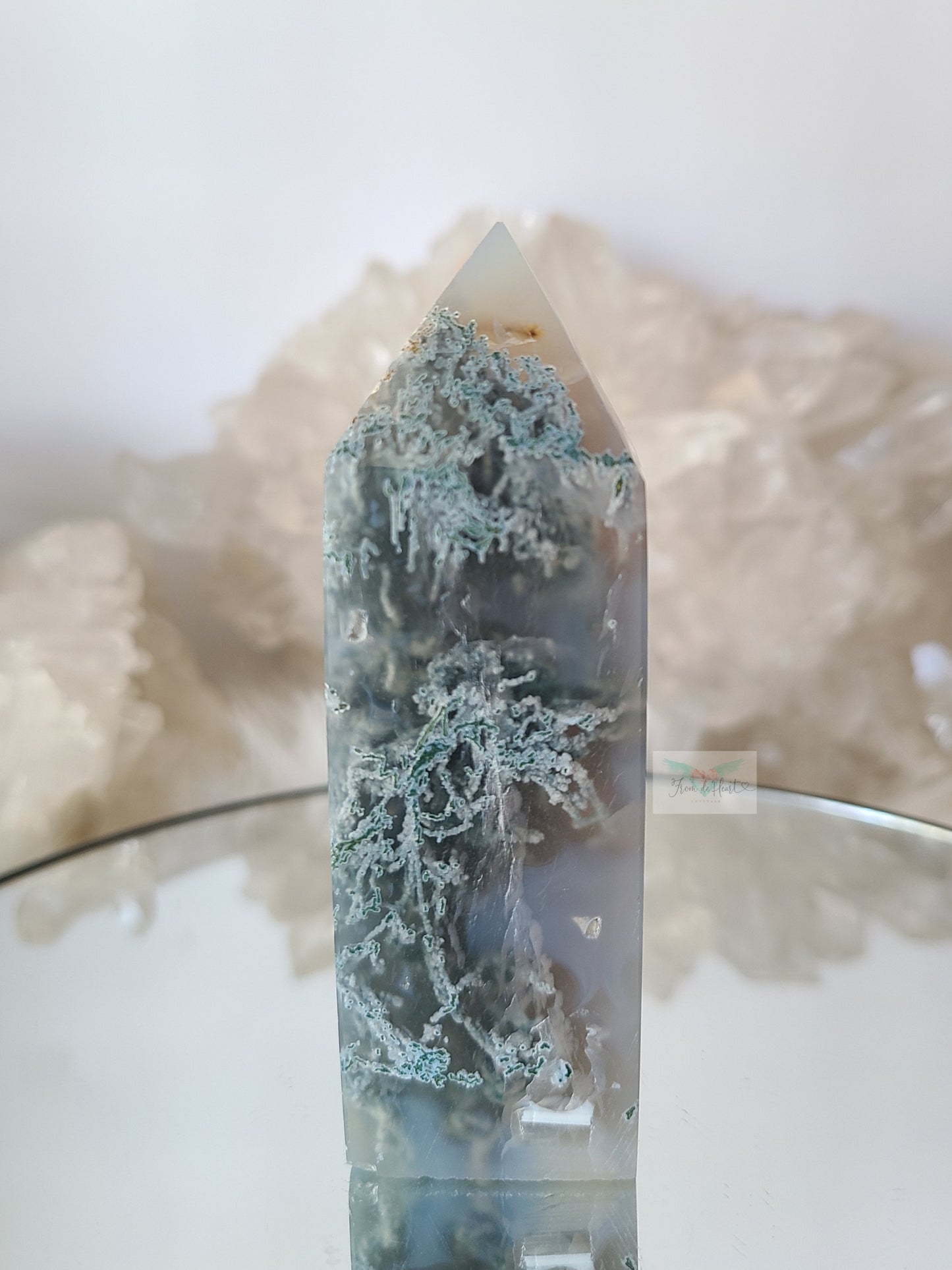 Icy Moss Agate Tower (A)