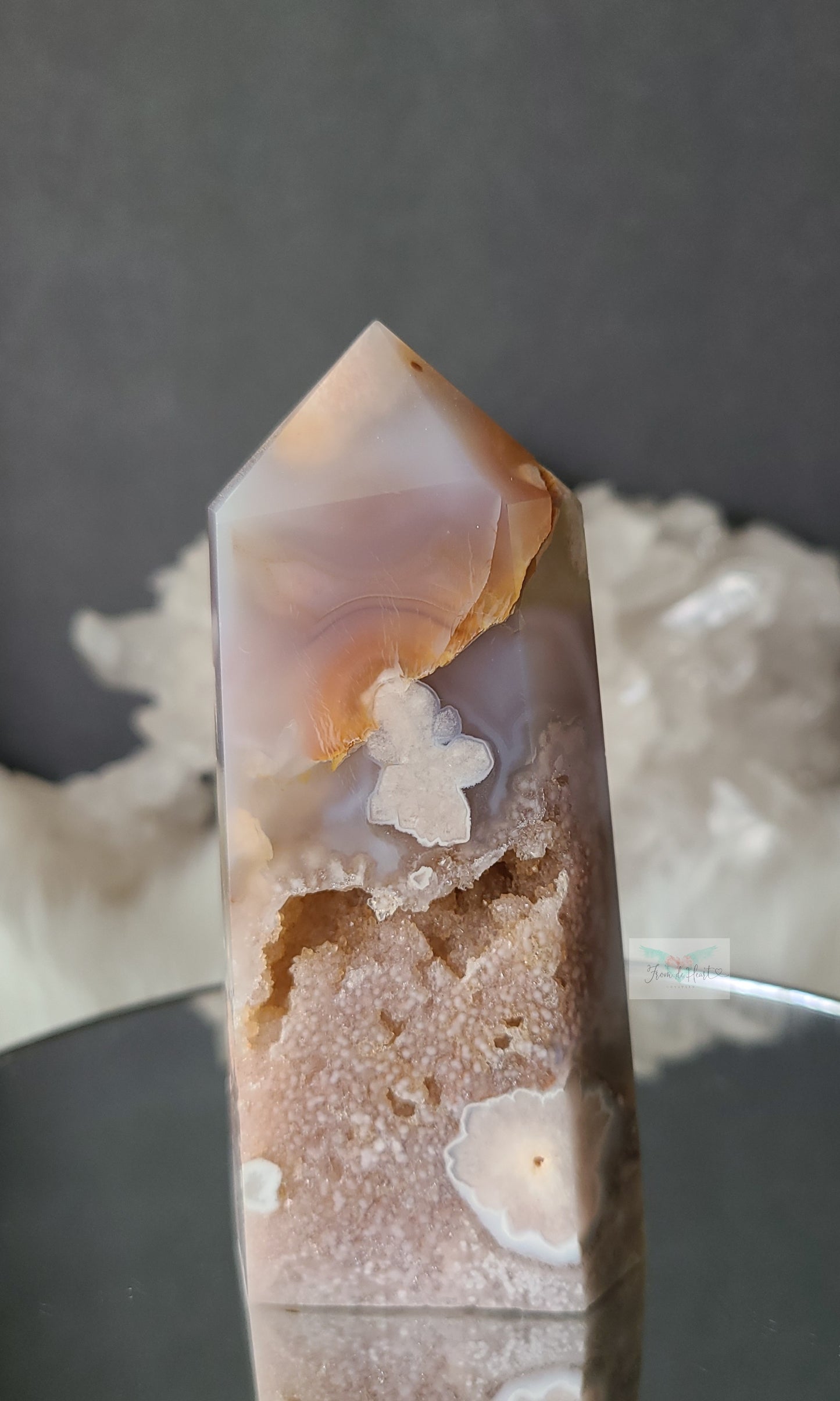 Old Stock Druzy Pink Amethyst Flower Agate Tower (Rare Find)