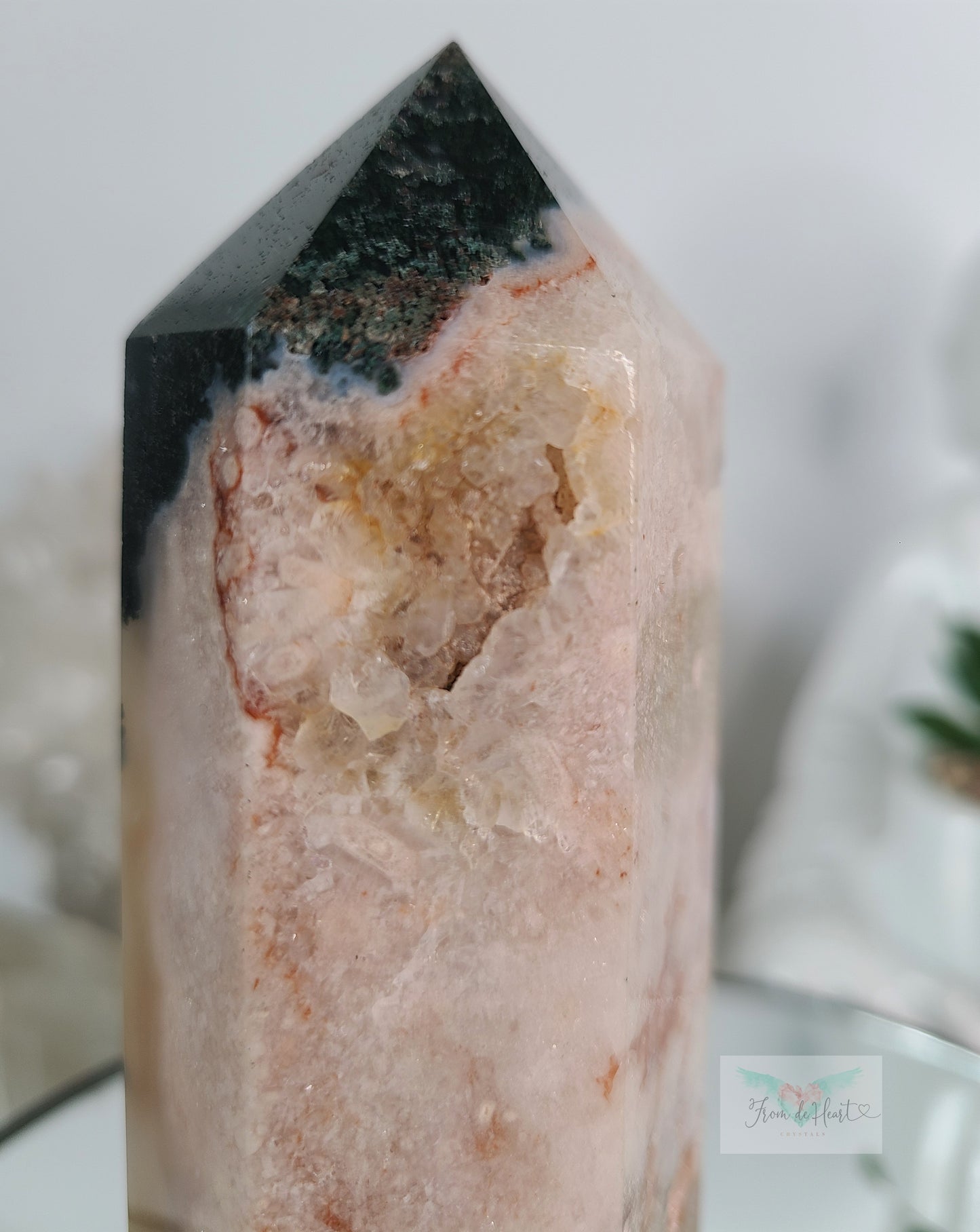 Pink Amethyst Tower with Jasper (Sale)